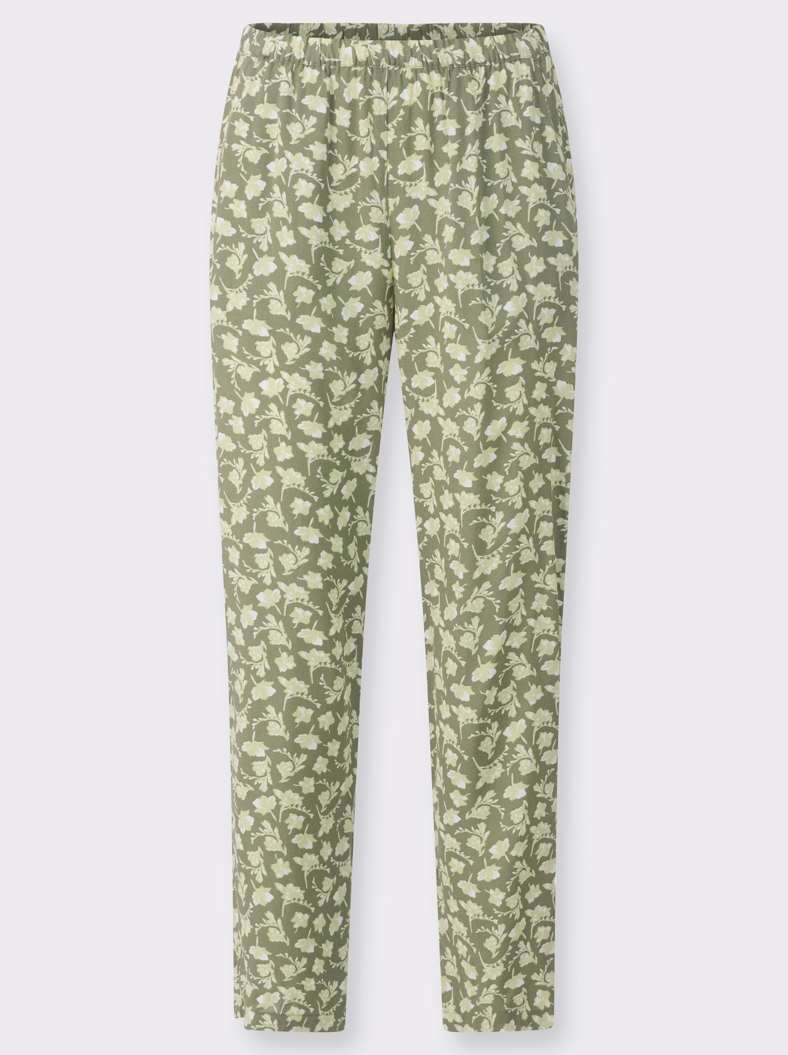 Comfortbroek - kaki/wit geprint