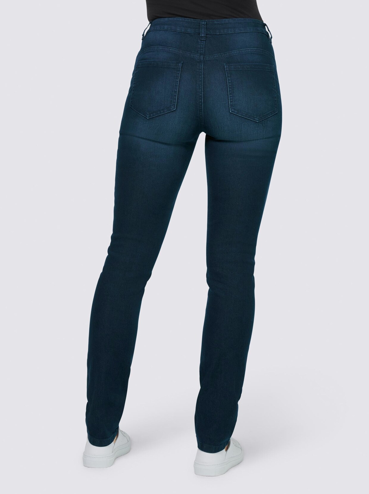 Linea Tesini Bauchweg-Jeans - darkblue-stone-washed