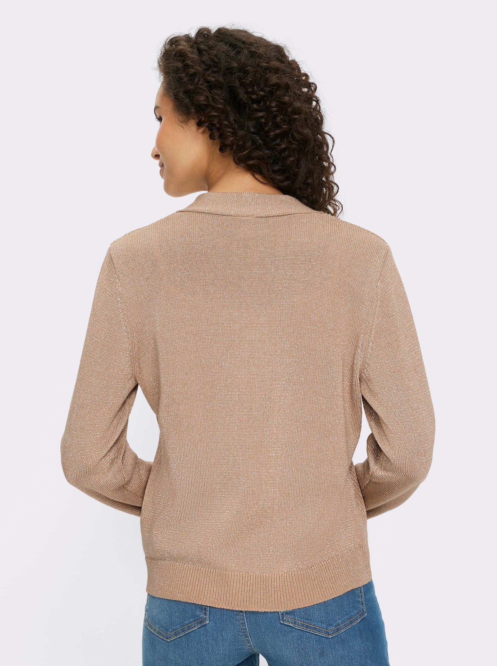 heine Strickjacke mit Druckknopf-Verschluss - goldfarben