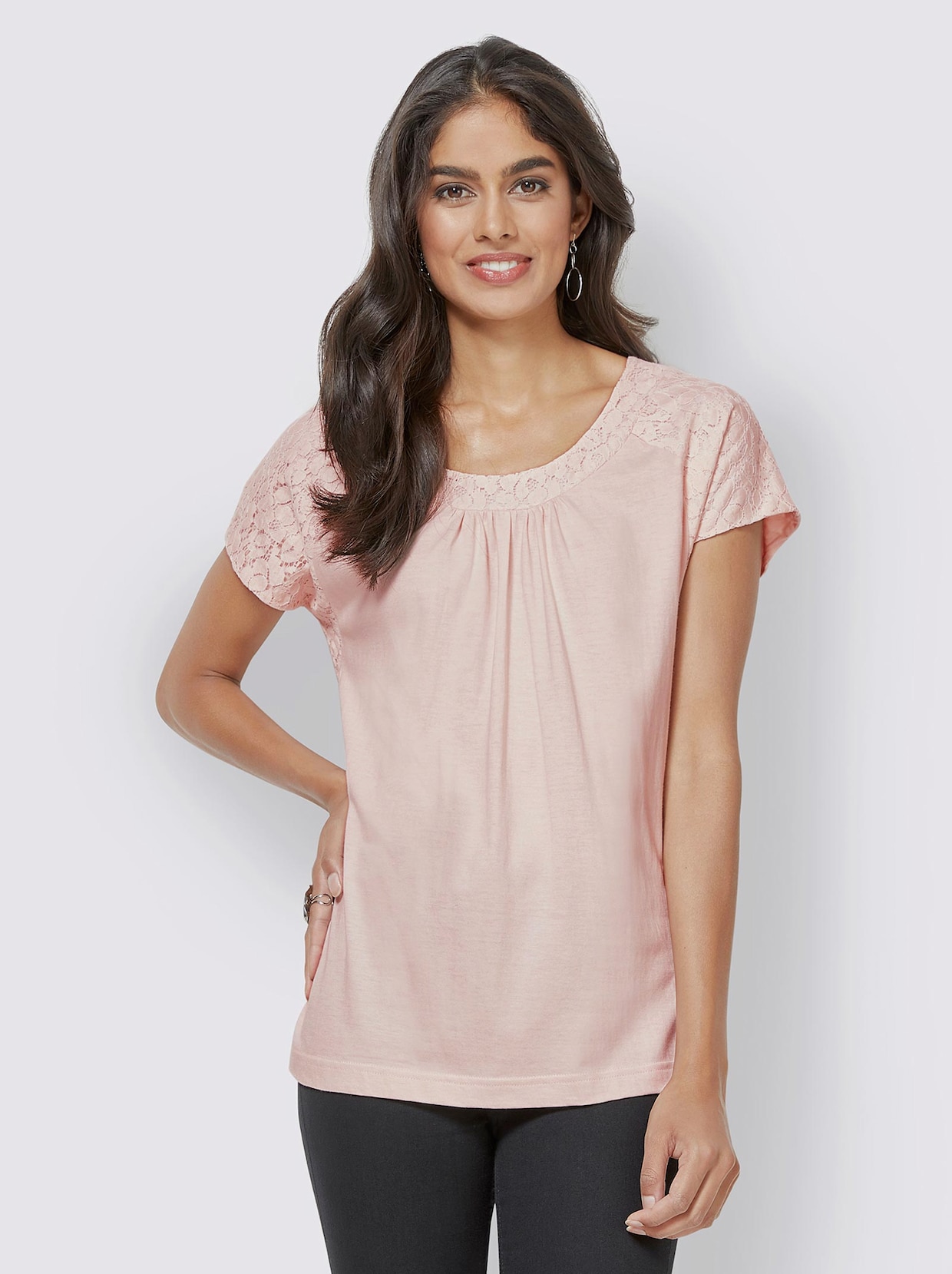 Rundhalsshirt - rosé