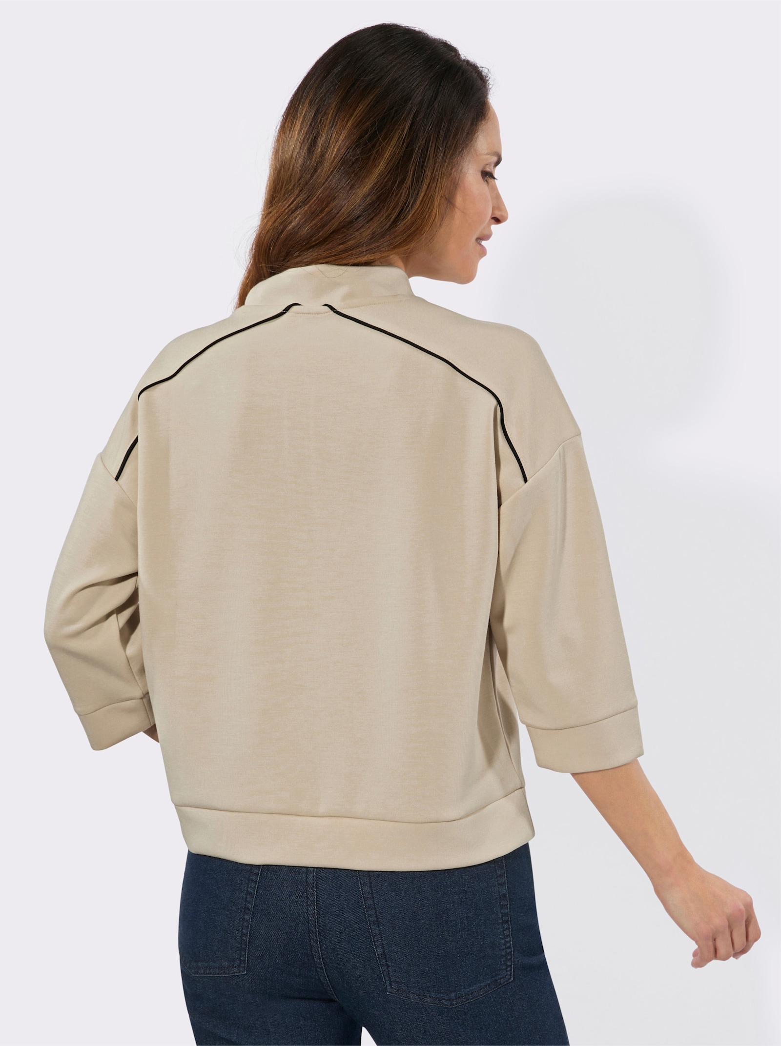 Sweatshirt mit 50% Modal - sand