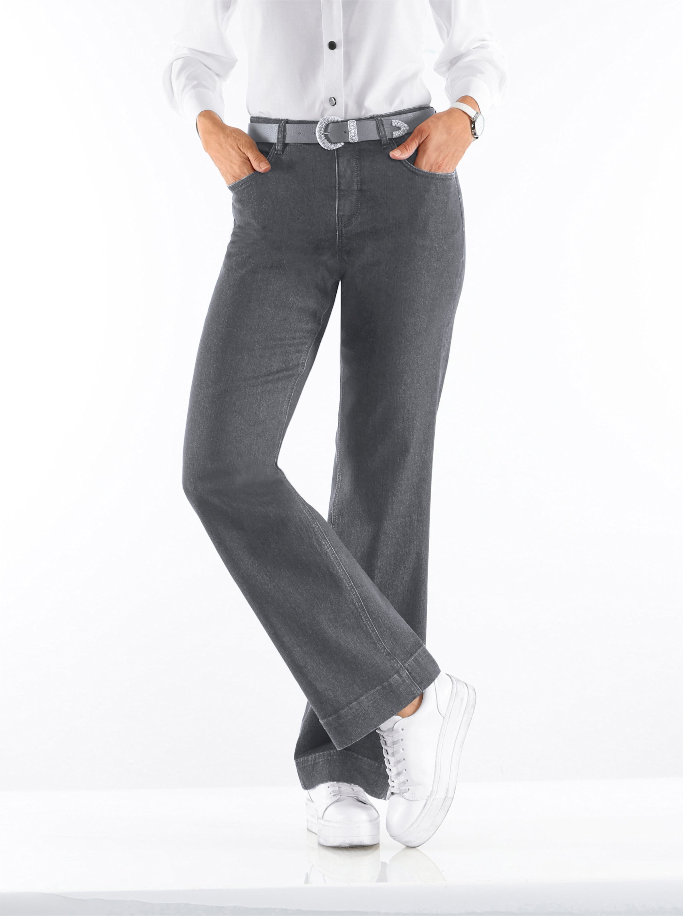 Stone-Grey-Denim Jeans - Bild 3