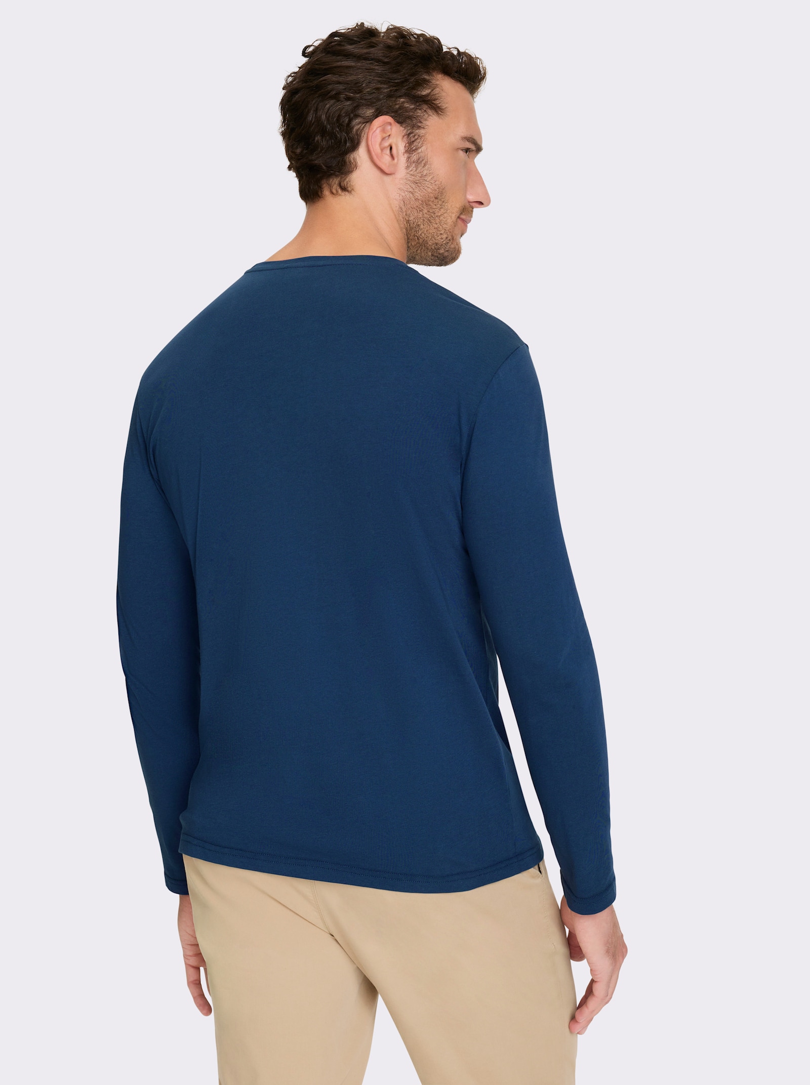 Catamaran Langarmshirt mit Streifen-Print vorne - dunkelblau