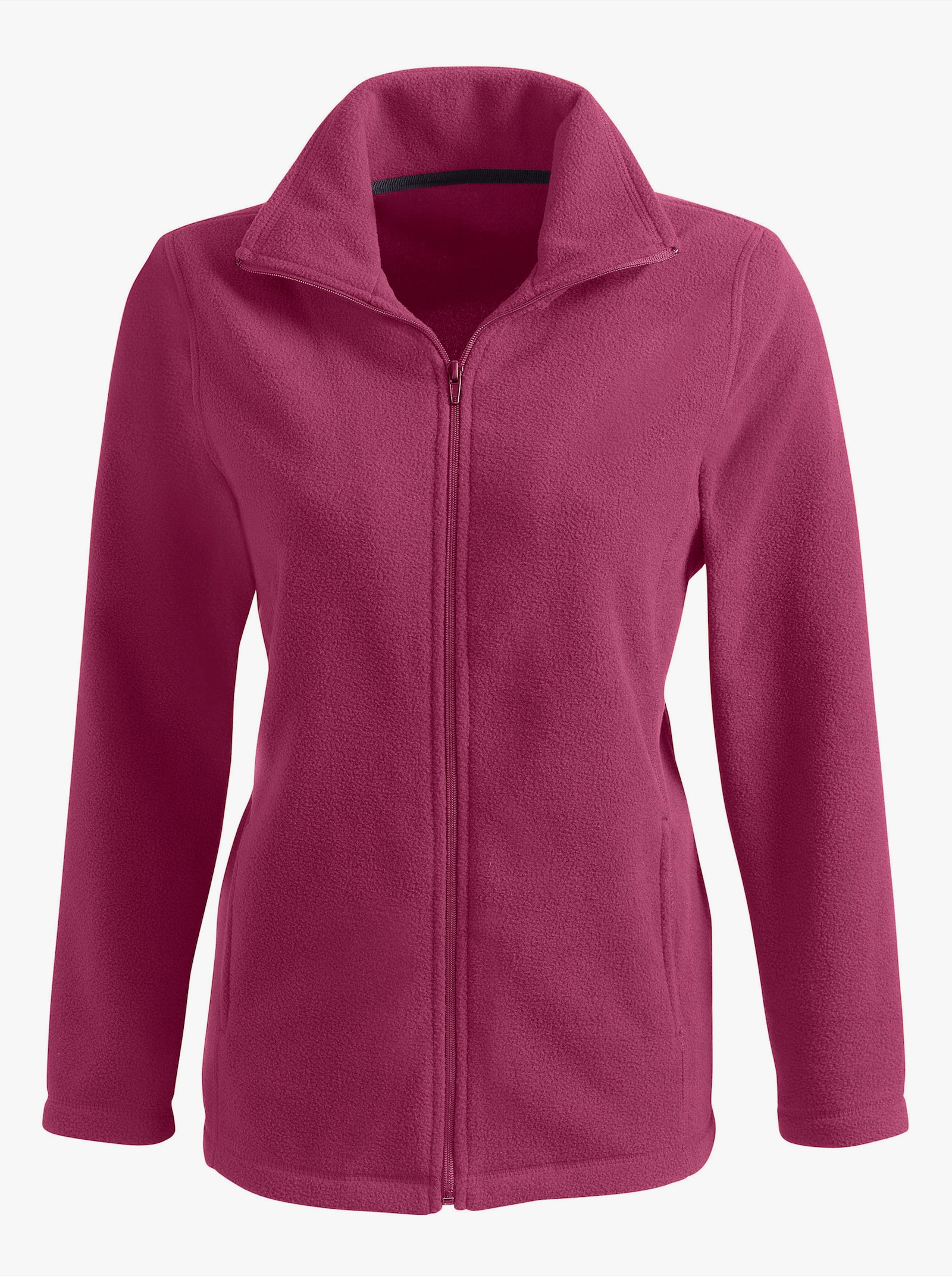 Fleecejacke mit zwei Taschen - fuchsia