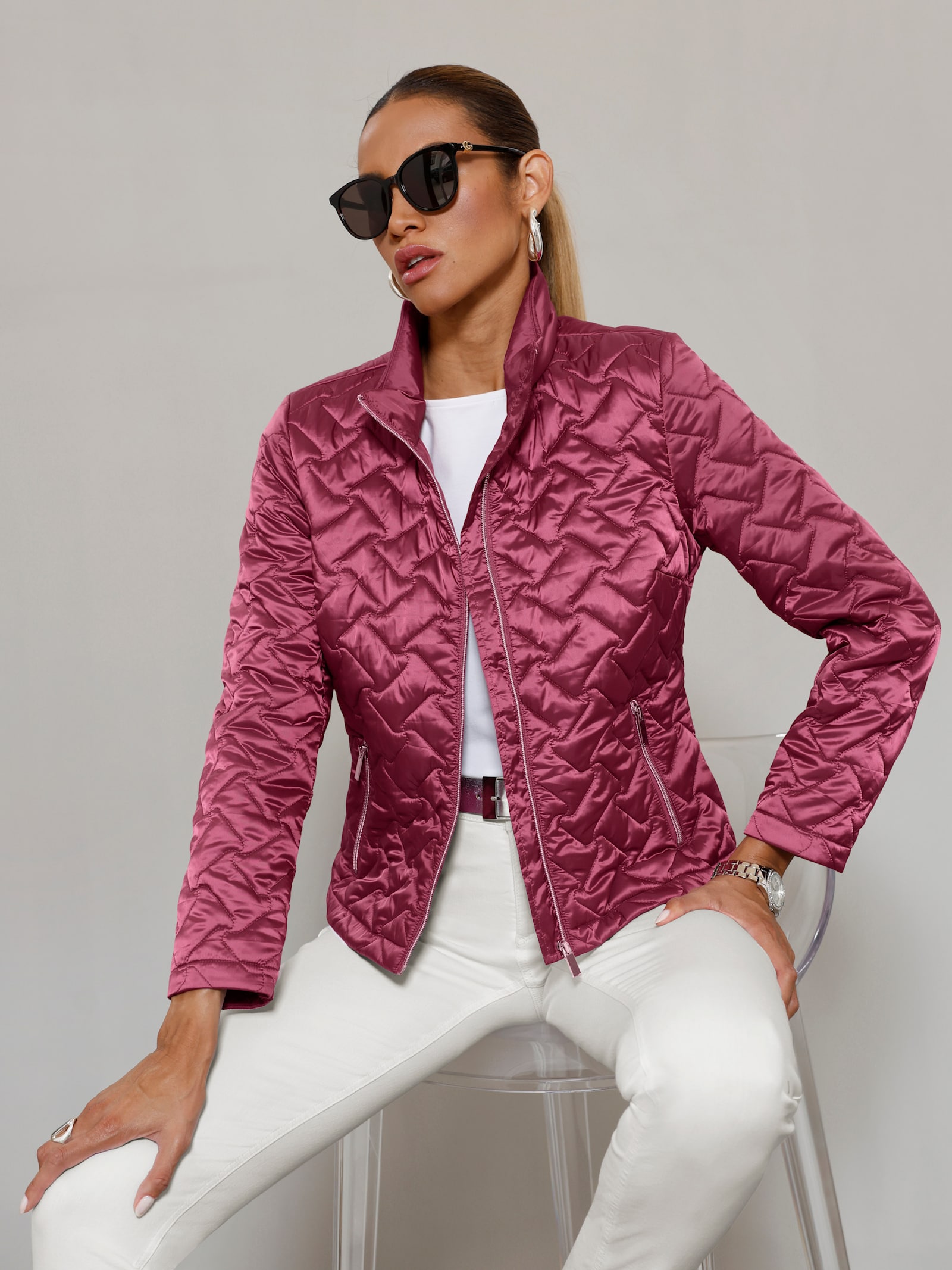 Steppjacke in Sandwich-Steppung - malve