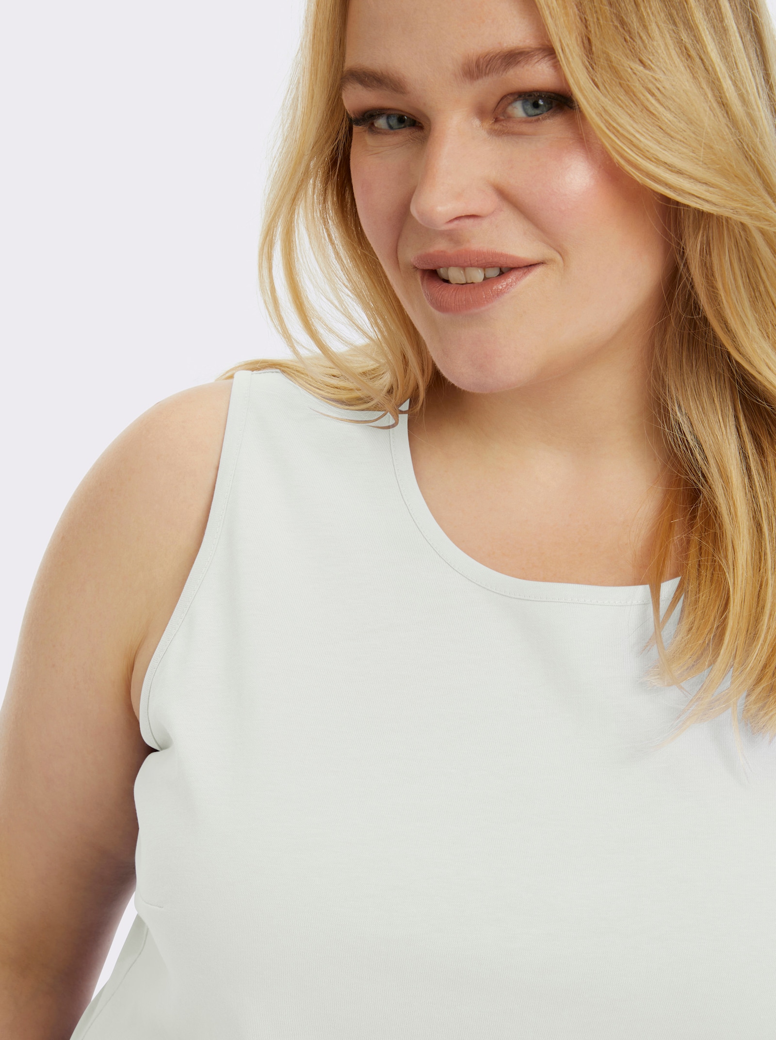 Trägertop mit Rundhals-Ausschnitt - ecru