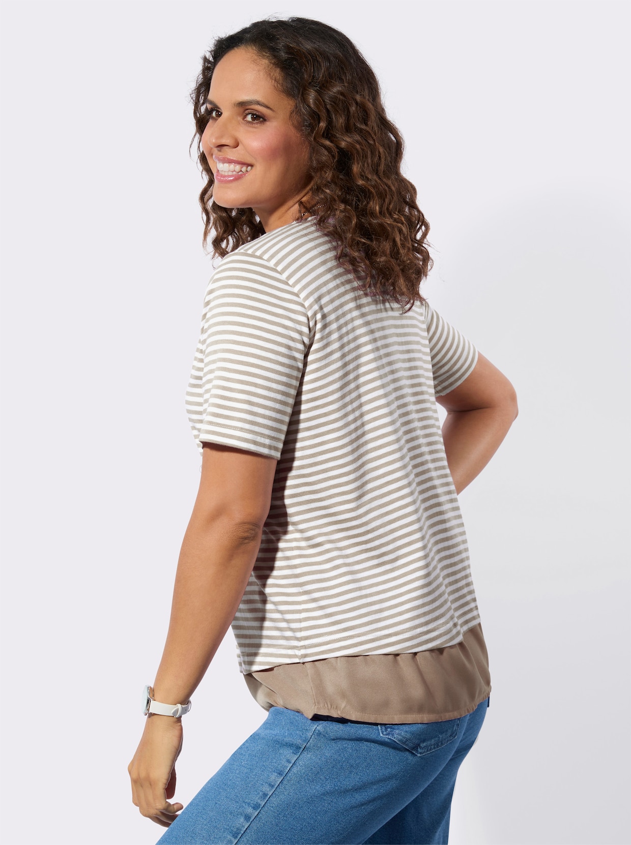 Ringelshirt - sesam-ecru-geringelt