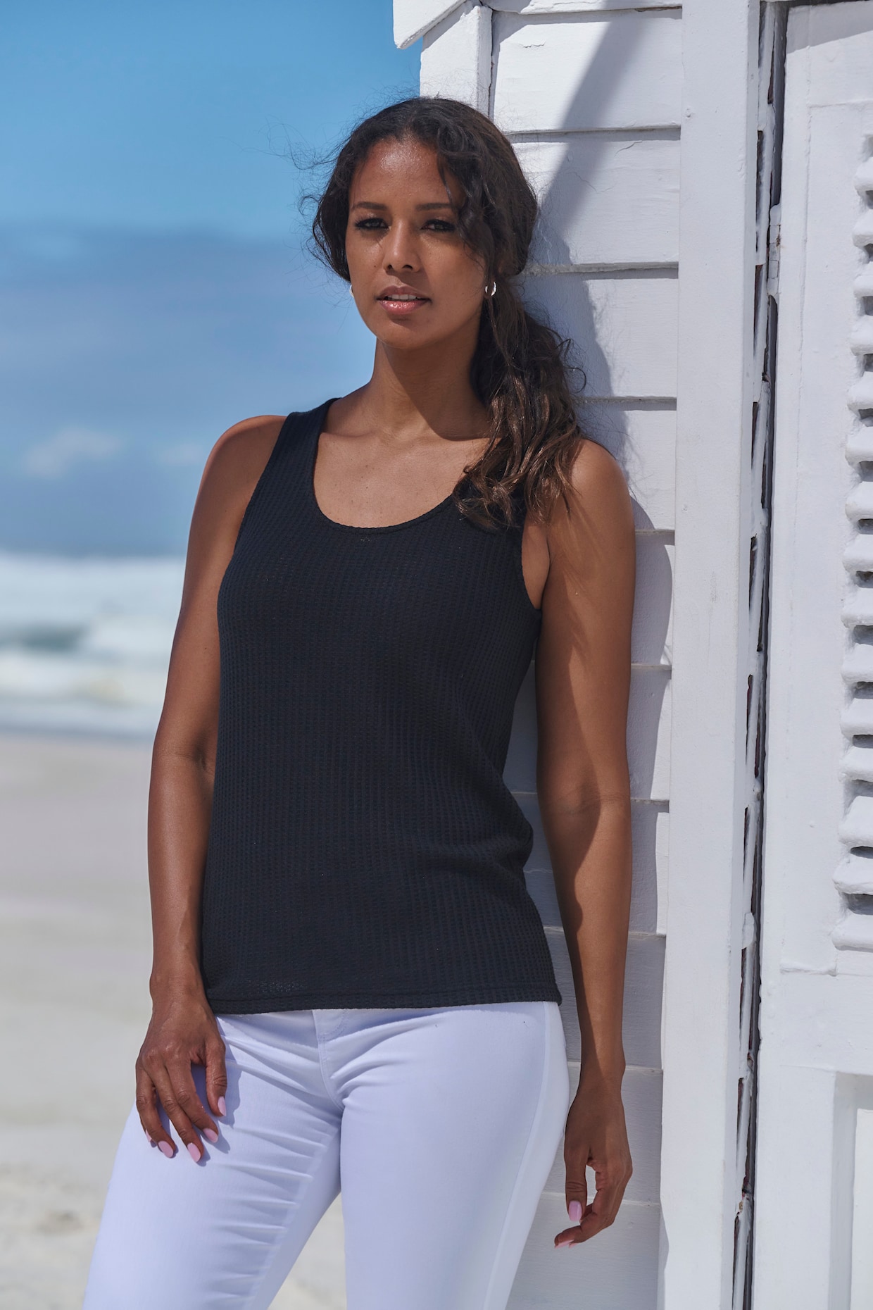 Vivance Top - crème, zwart