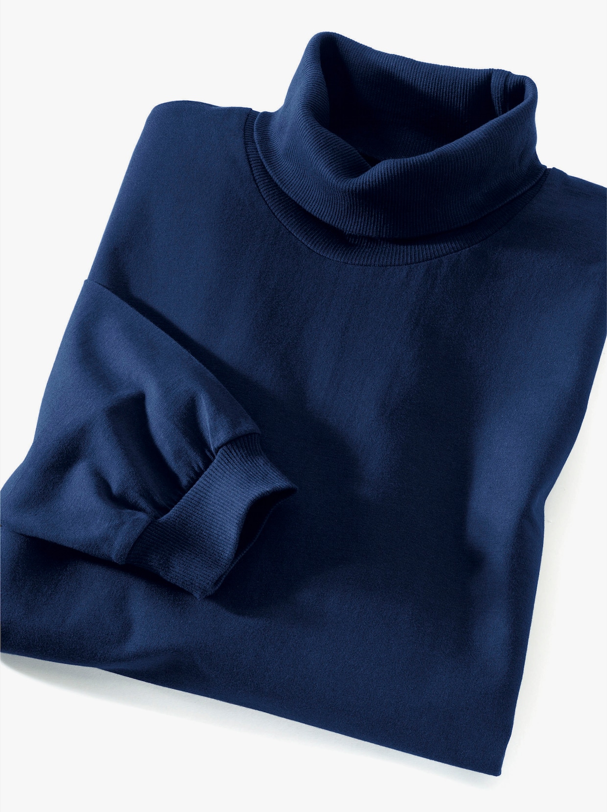 Tričko s rolákovým golierom - námornícka modrá