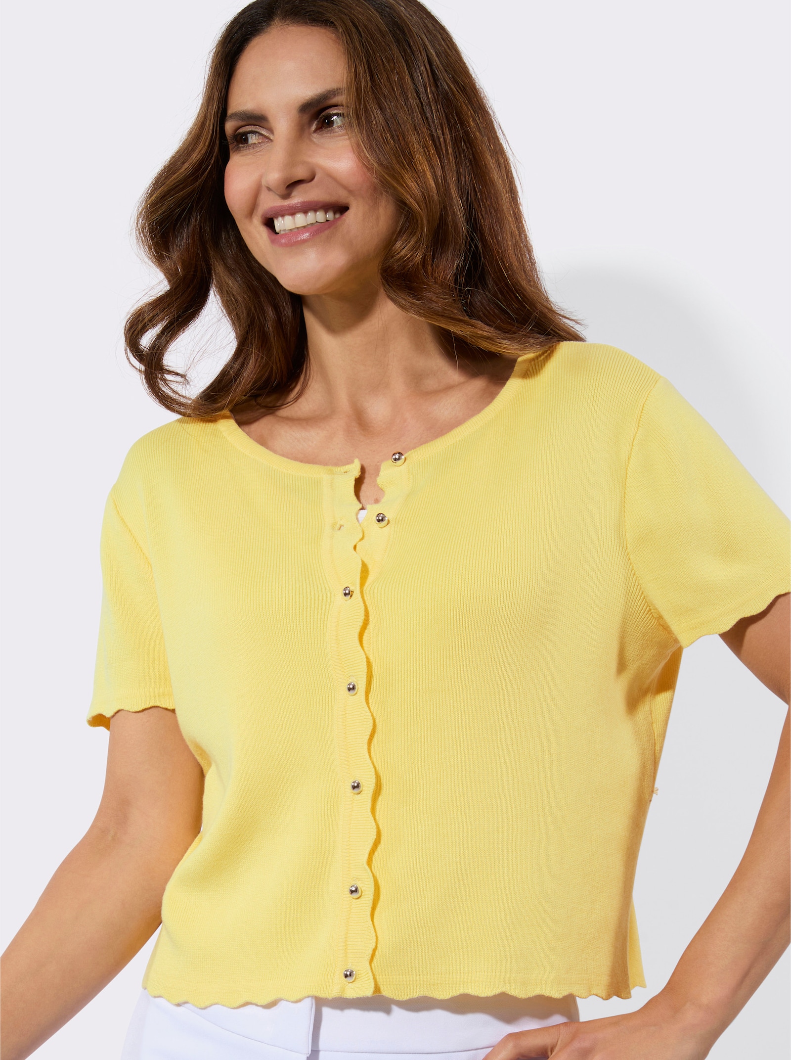 Bolero mit Wellenkante - zitrone