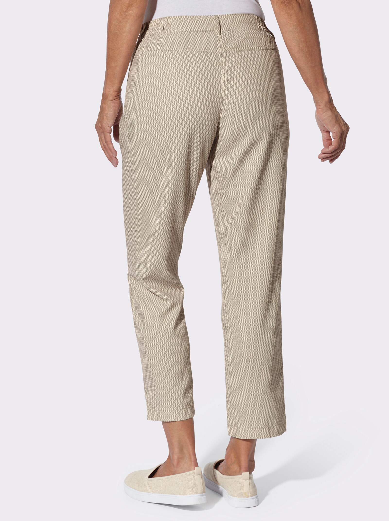7/8-Hose im Minimal-Muster - taupe-bedruckt