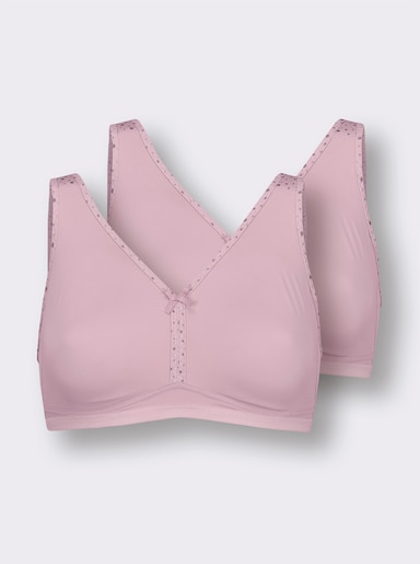 wäschepur Komfort-BH ohne Bügel - rosé-grau-bedruckt