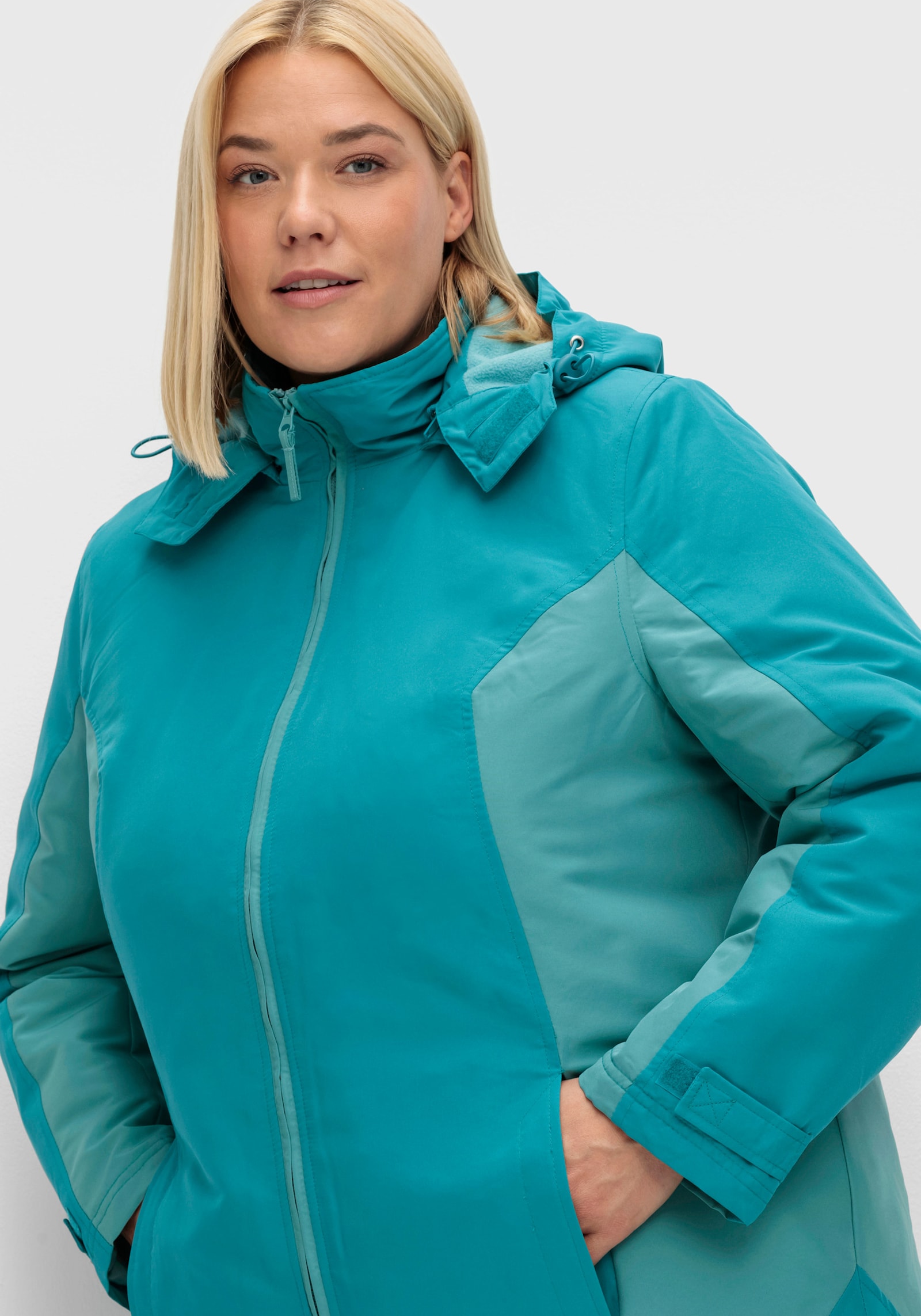 Funktionsjacke mit Fleece-Futter - petrol-wintertürkis