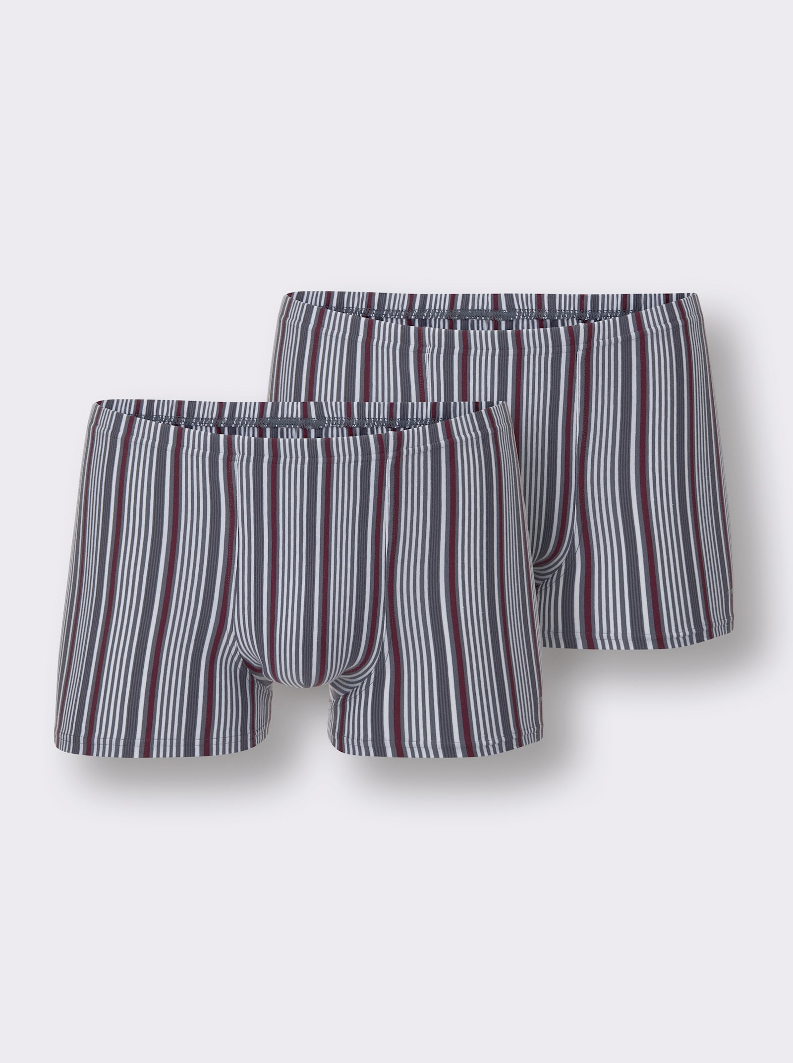 Comte Pants - grau-bordeaux-gestreift