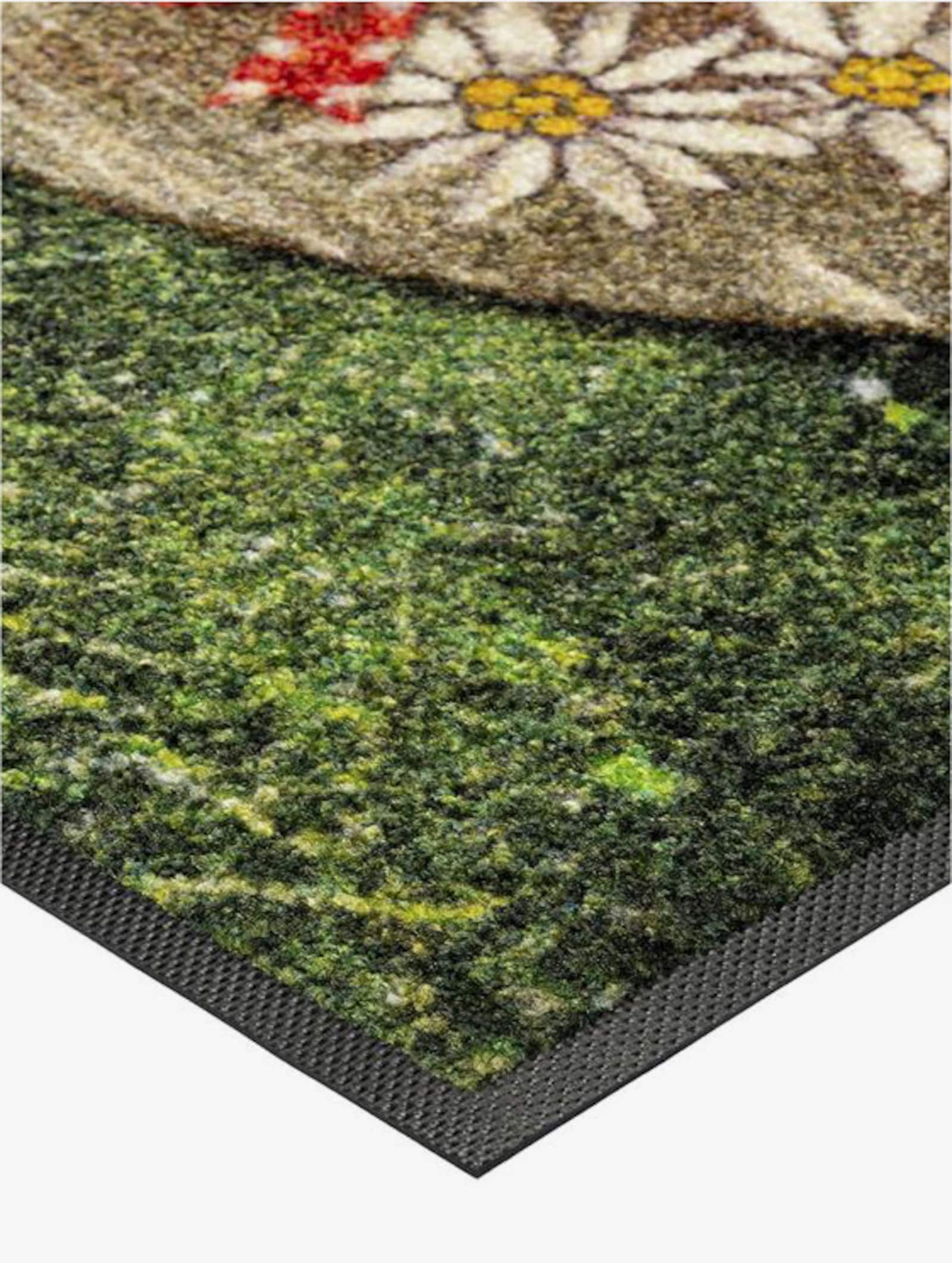 wash+dry by Kleen-Tex Fußmatte - grün-braun-bedruckt