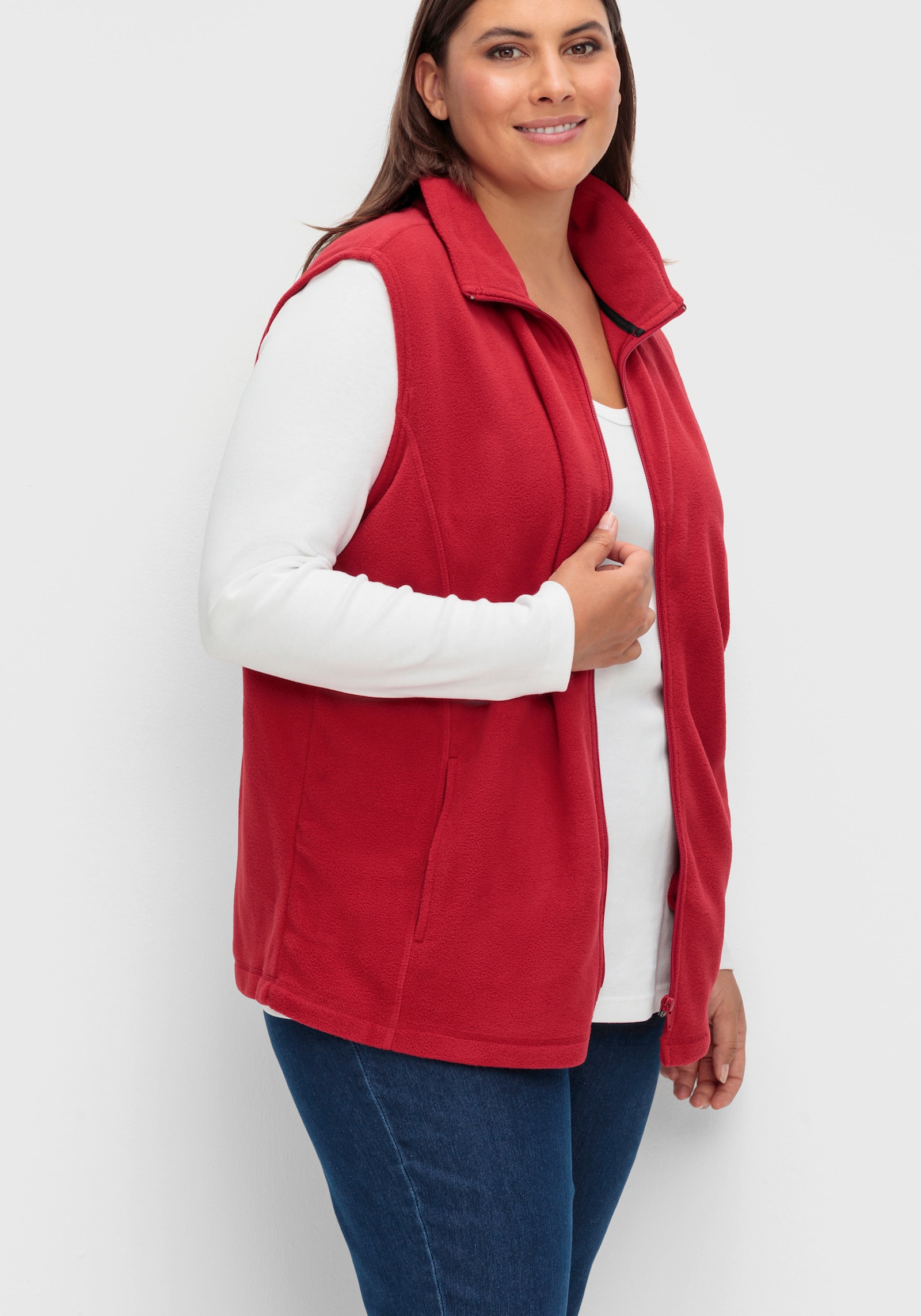 Fleeceweste mit Antipilling-Ausrüstung - weinrot