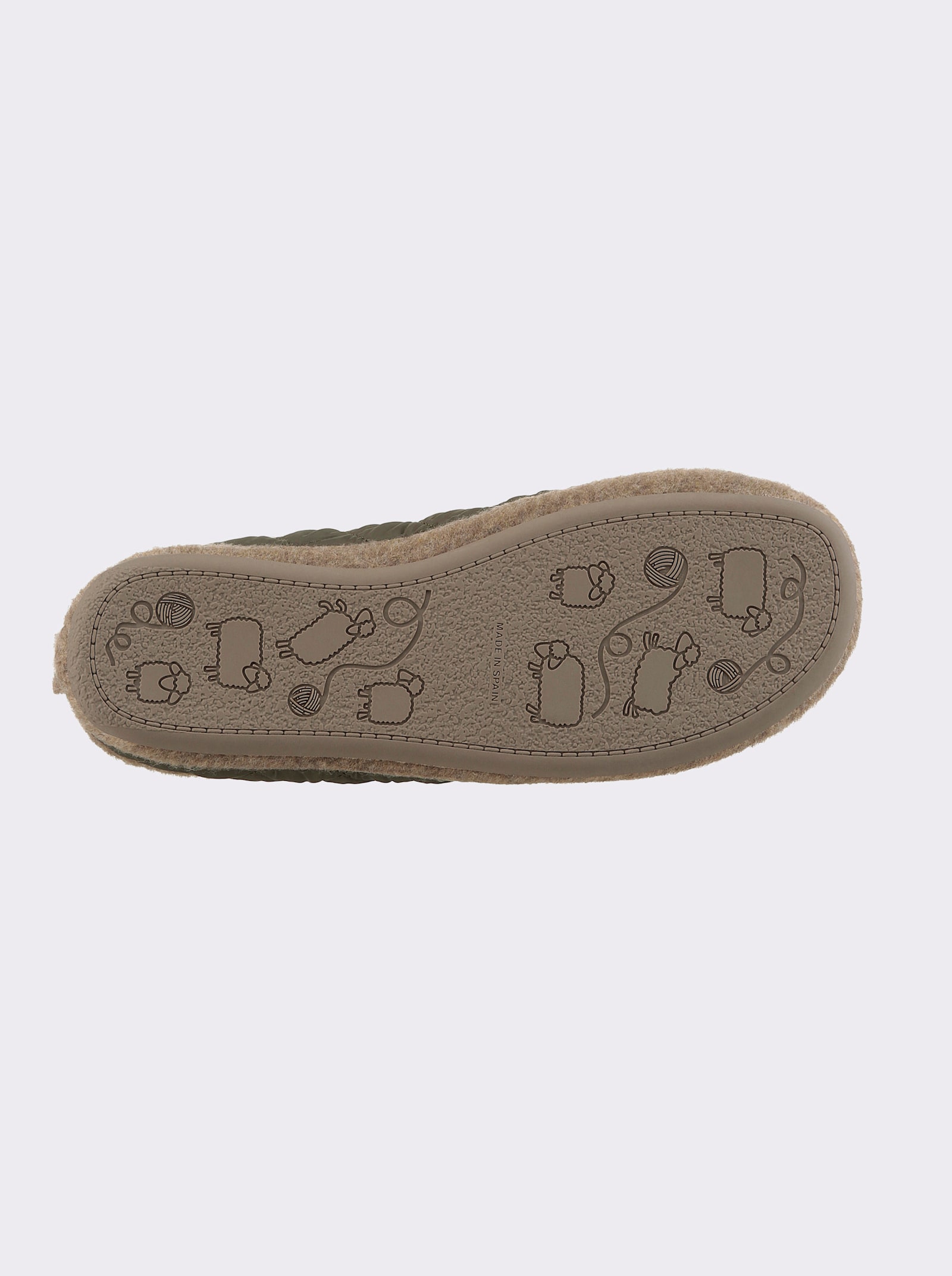 Pantoffel mit Steppmuster - khaki