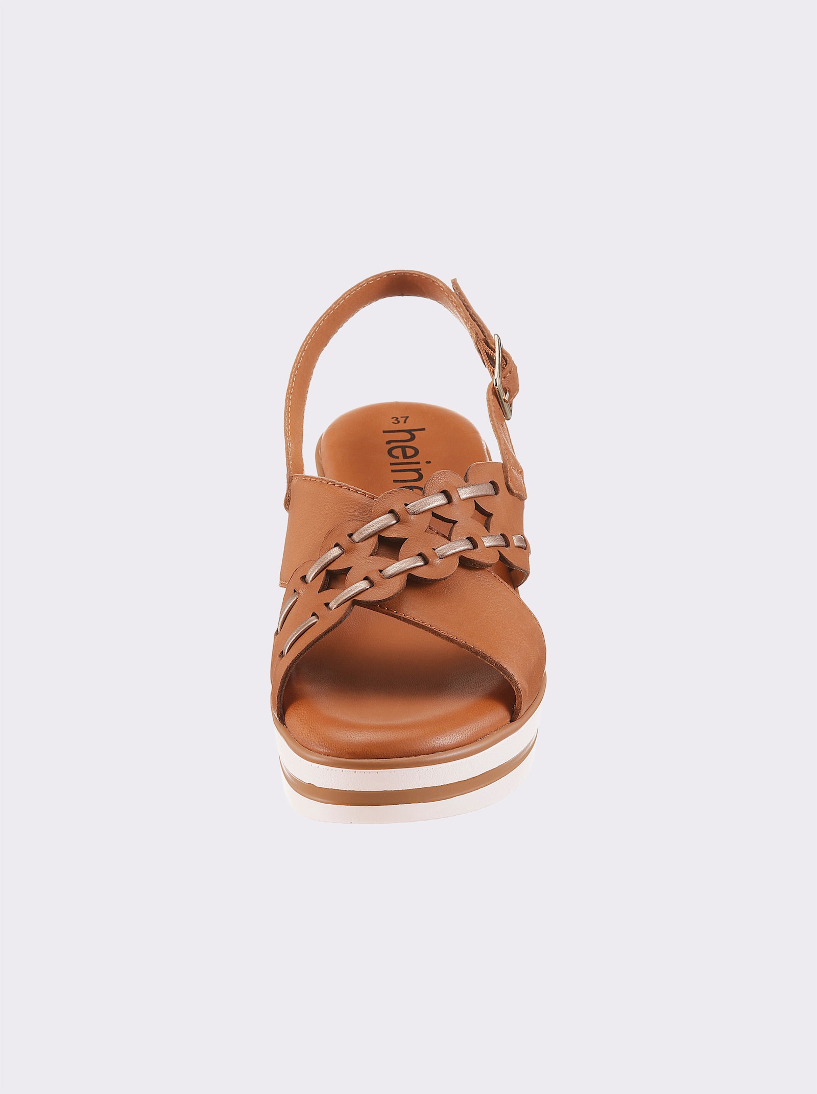 heine Keilsandalette - cognac-weiß
