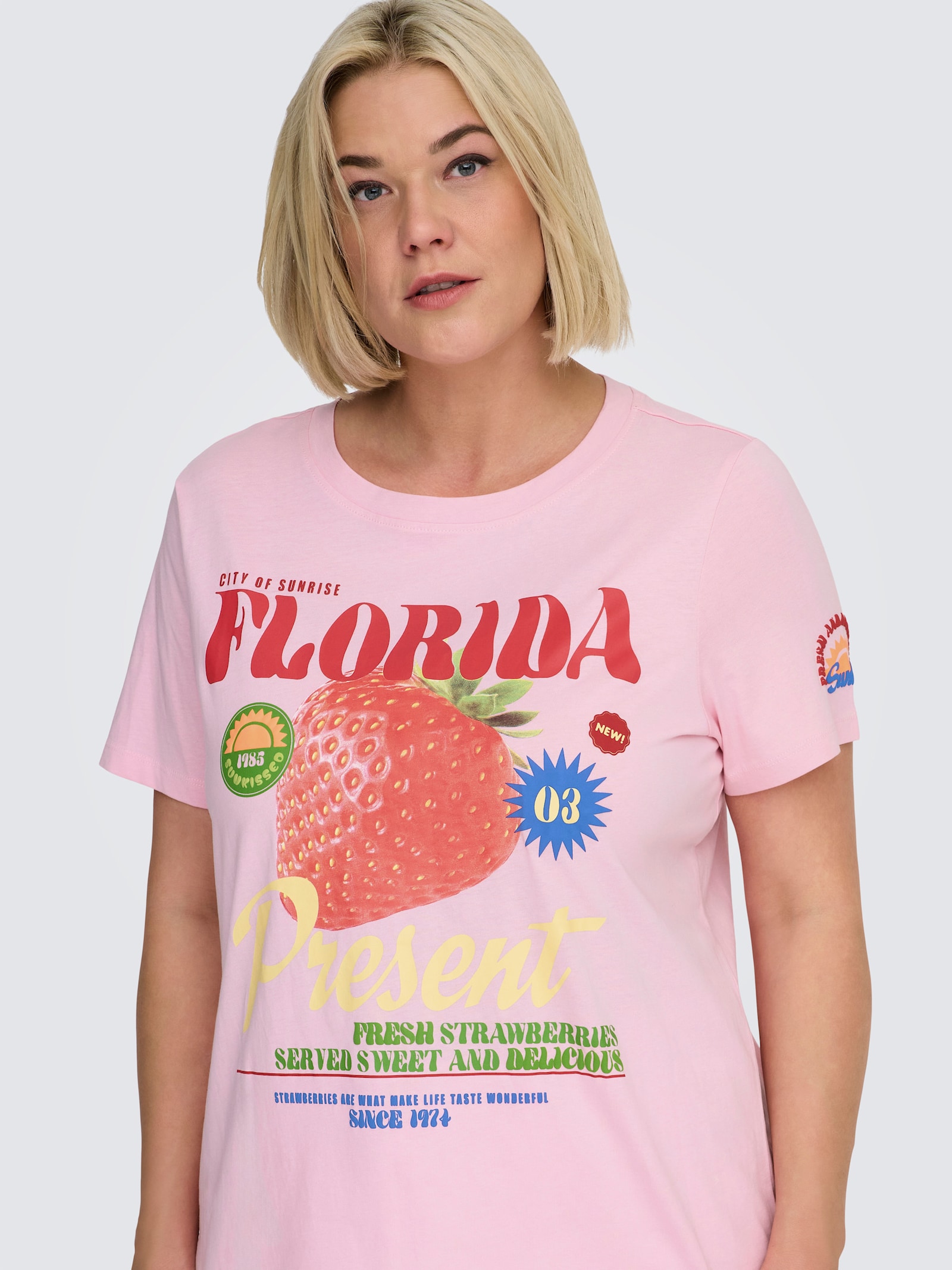 ONLY CARMAKOMA Kurzarmshirt - romance rose print:florida