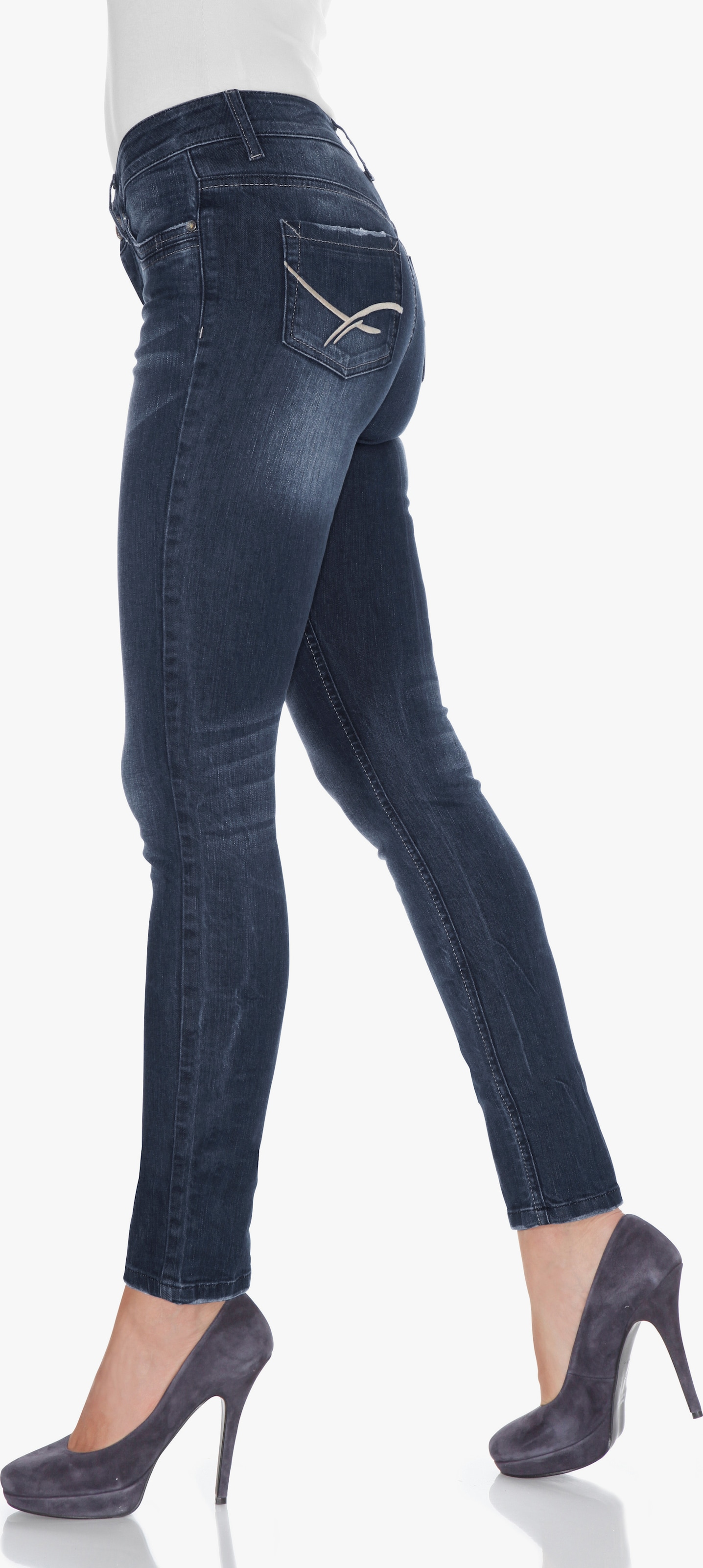 heine Jean skinny avec effet ventre plat - bleu denim