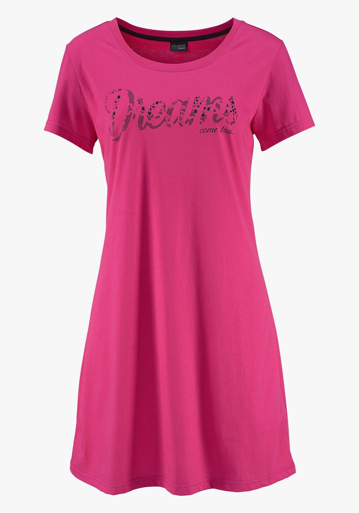 Vivance Dreams Sleepshirt - pink, schwarz