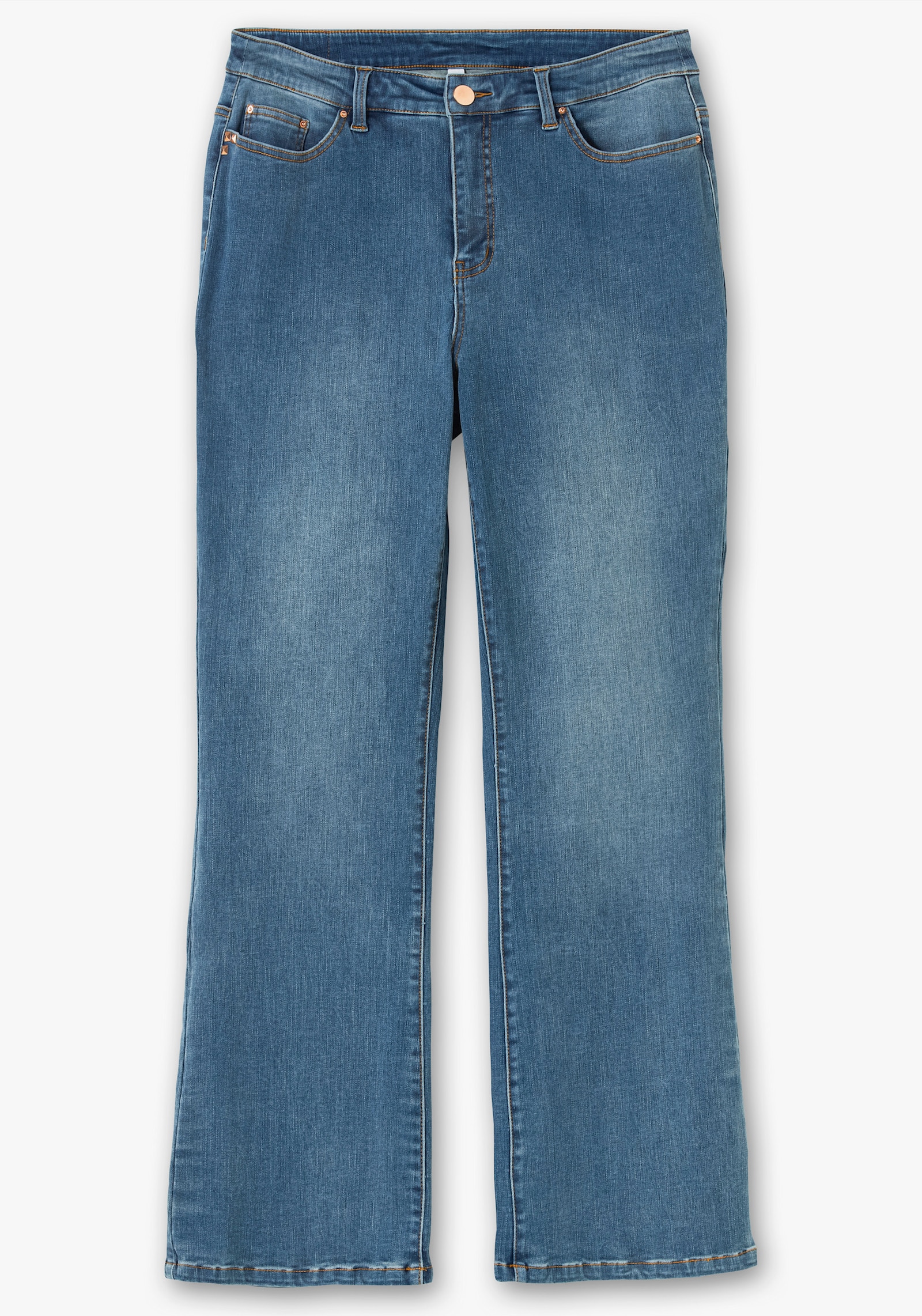 sheego Jean avec effet sculptant, bootcut - bleu denim
