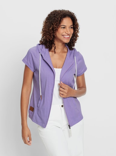 Sweatjacke mit Nahttaschen - lavendel