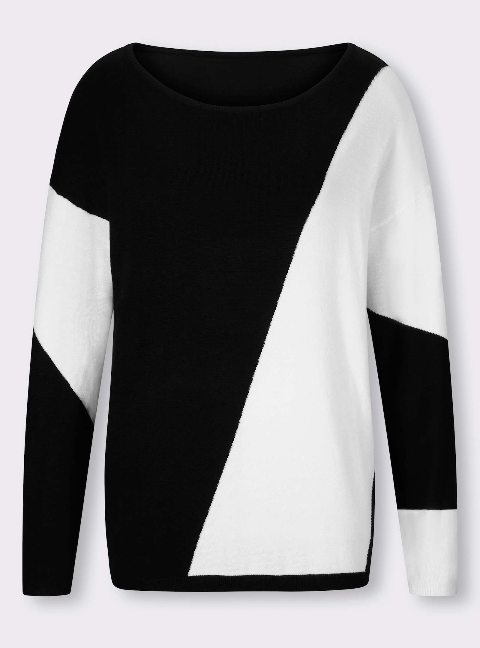 heine Pull à encolure ronde au motif graphique - noir-écru à motifs