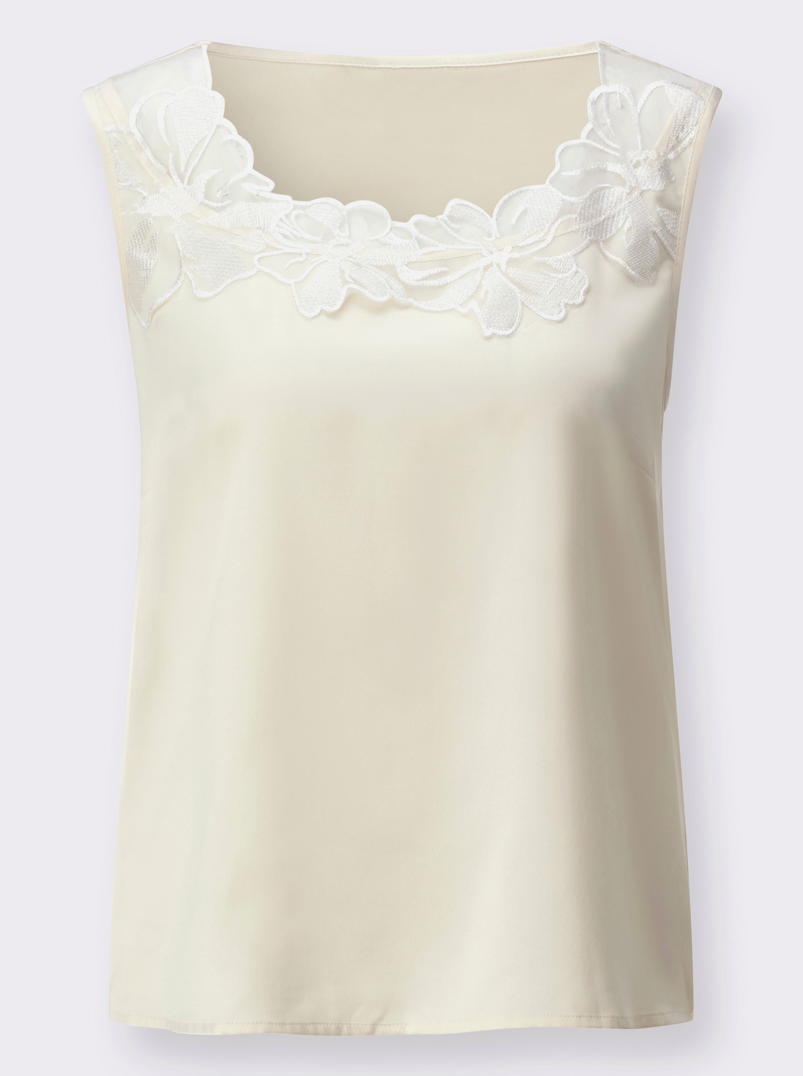 Blousetop van satijn - champagne