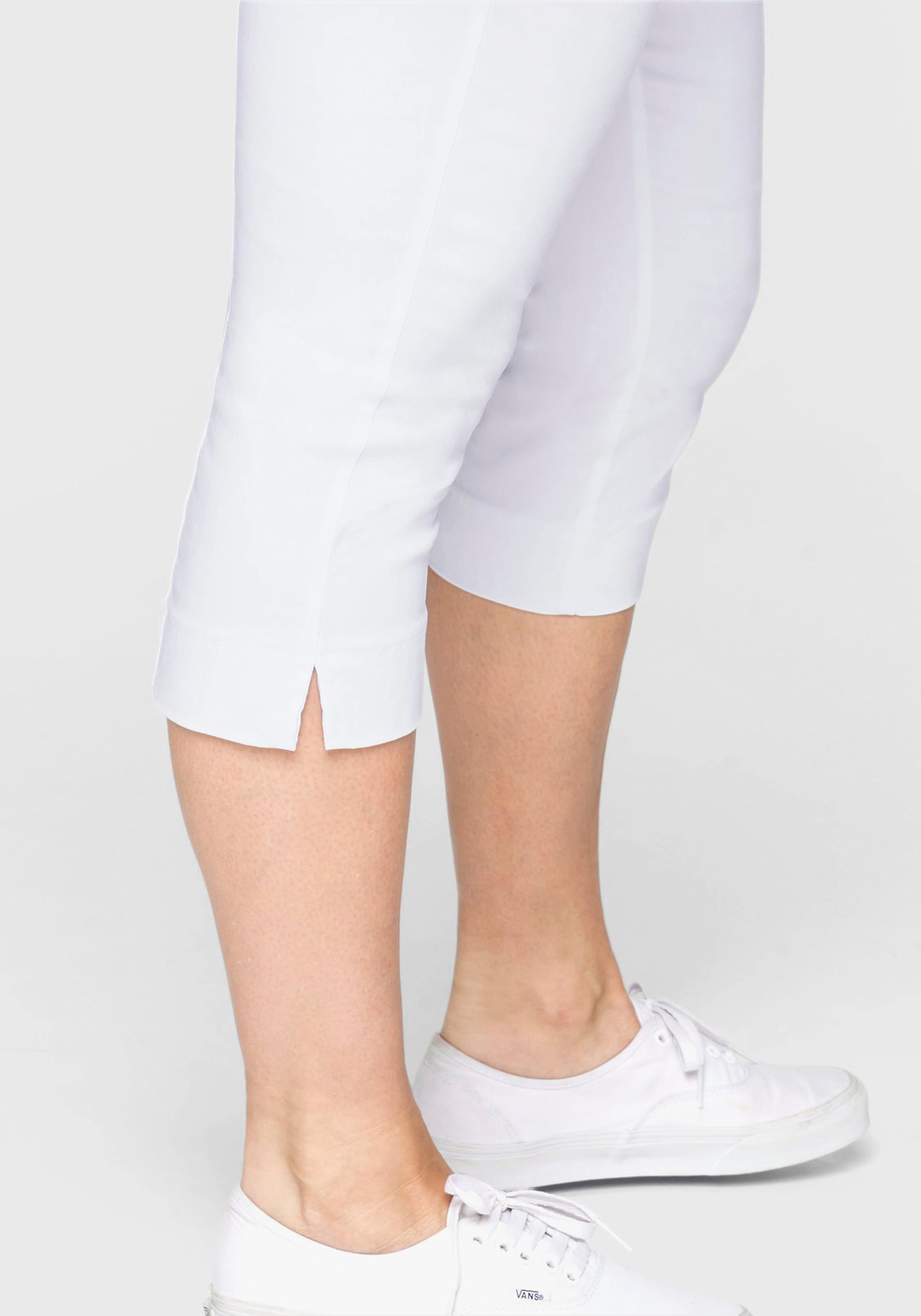 sheego Caprihose mit Schlupfbund, aus Bengalin - weiss