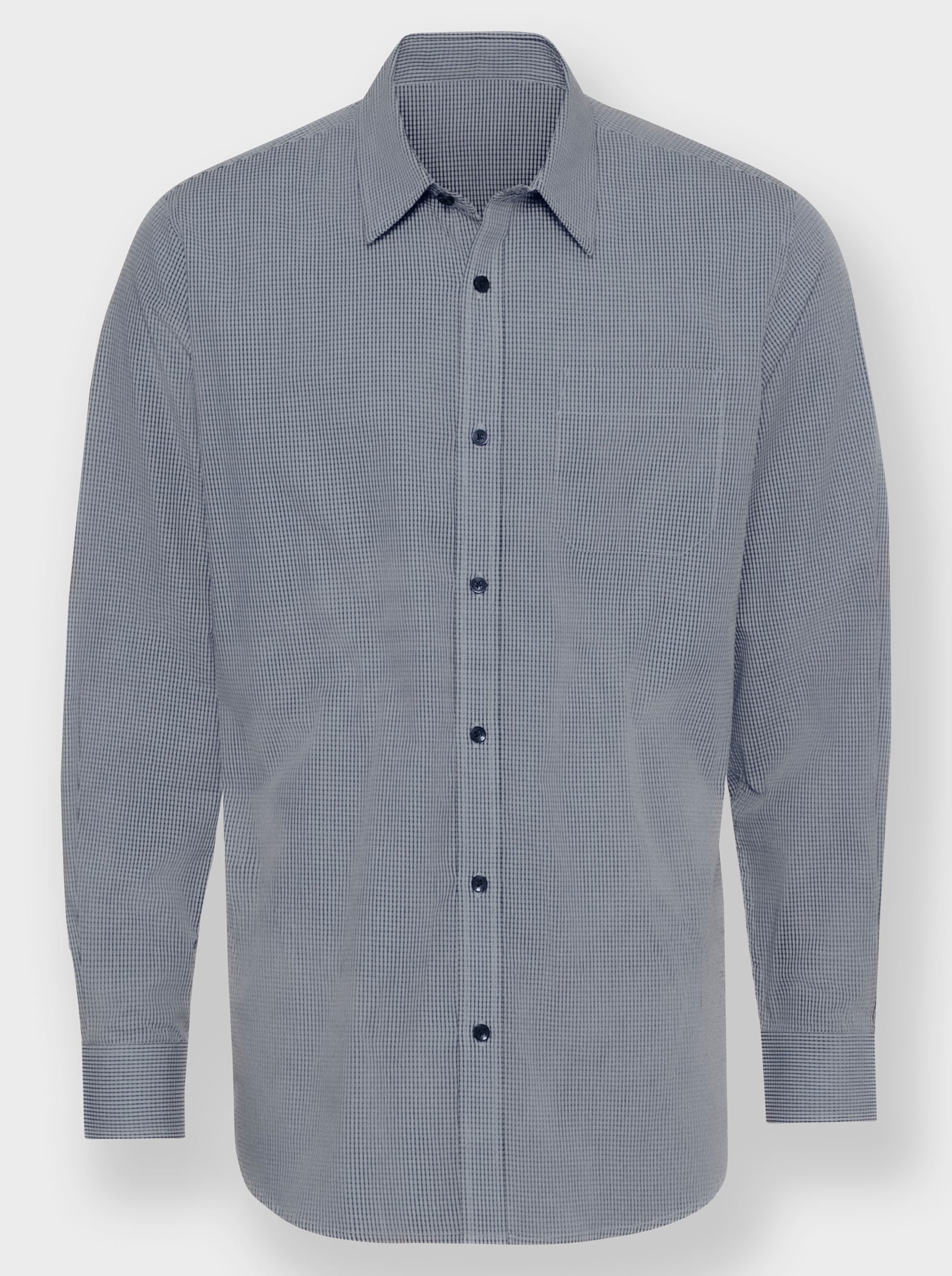 Marco Donati Langarm-Hemd - marine-kariert