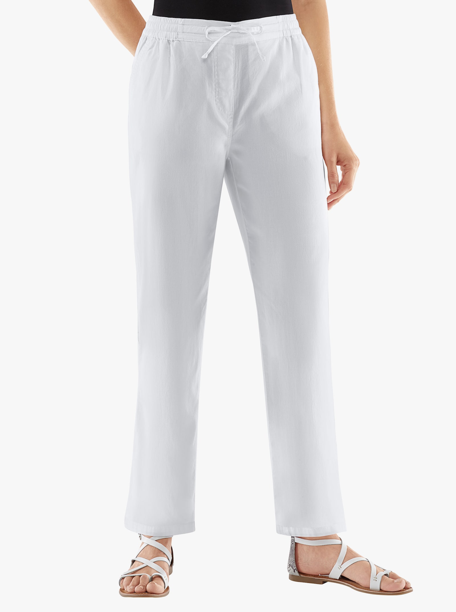 Palazzohose aus Jeans-Stoff - weiß