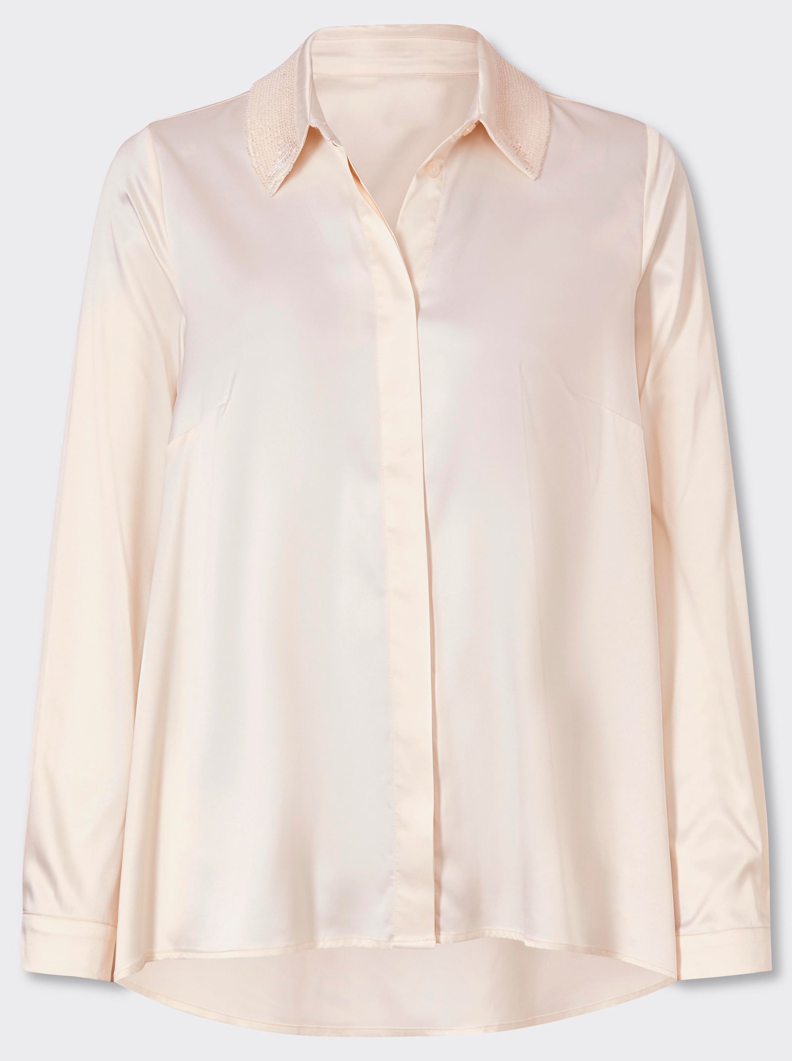heine Hemdbluse mit Zierperlen - champagner