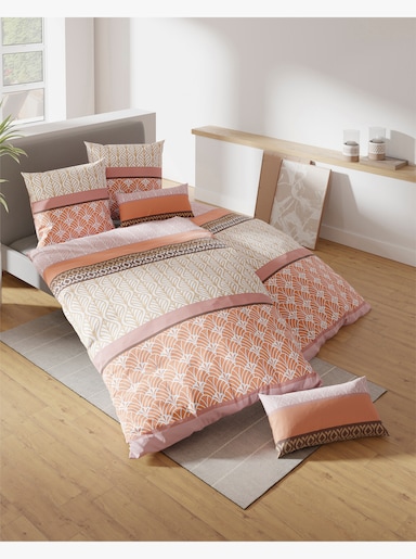 wäschepur Bettwäsche im Ornamentik-Dessin - hortensie-camel-bedruckt