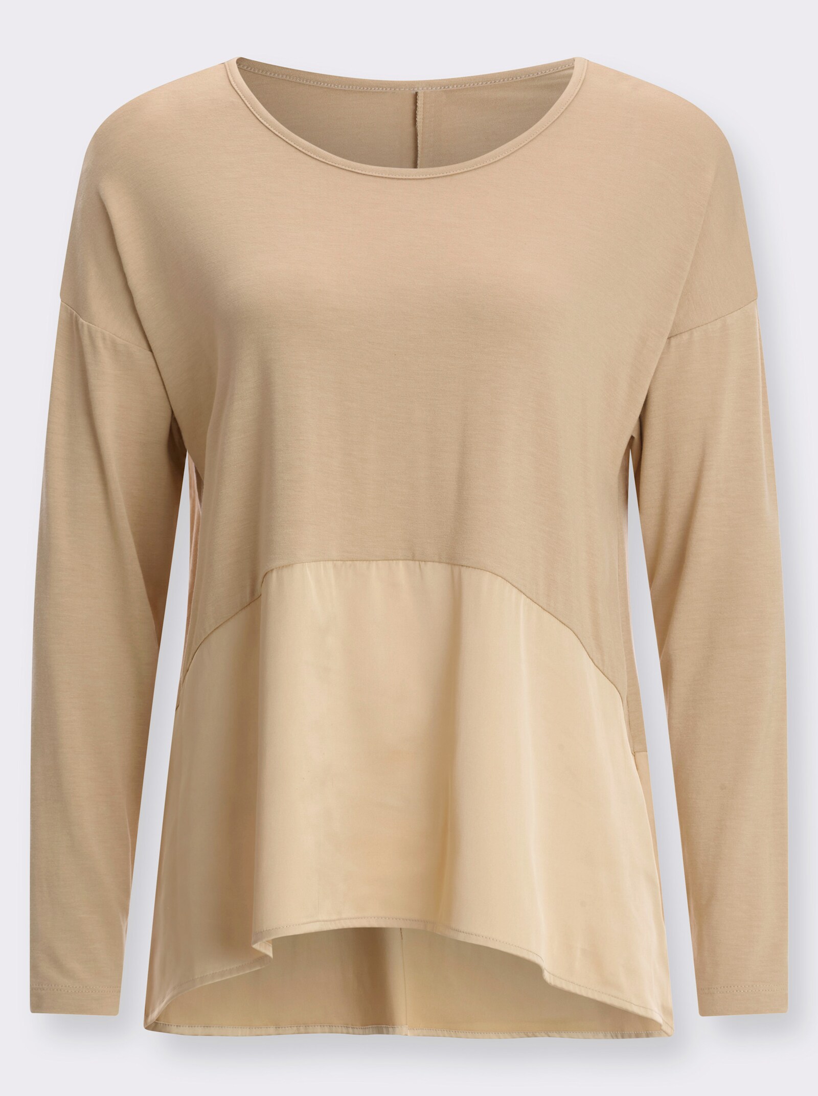 Tričko s dlhými rukávmi a saténovou vsadkou - Ťavia