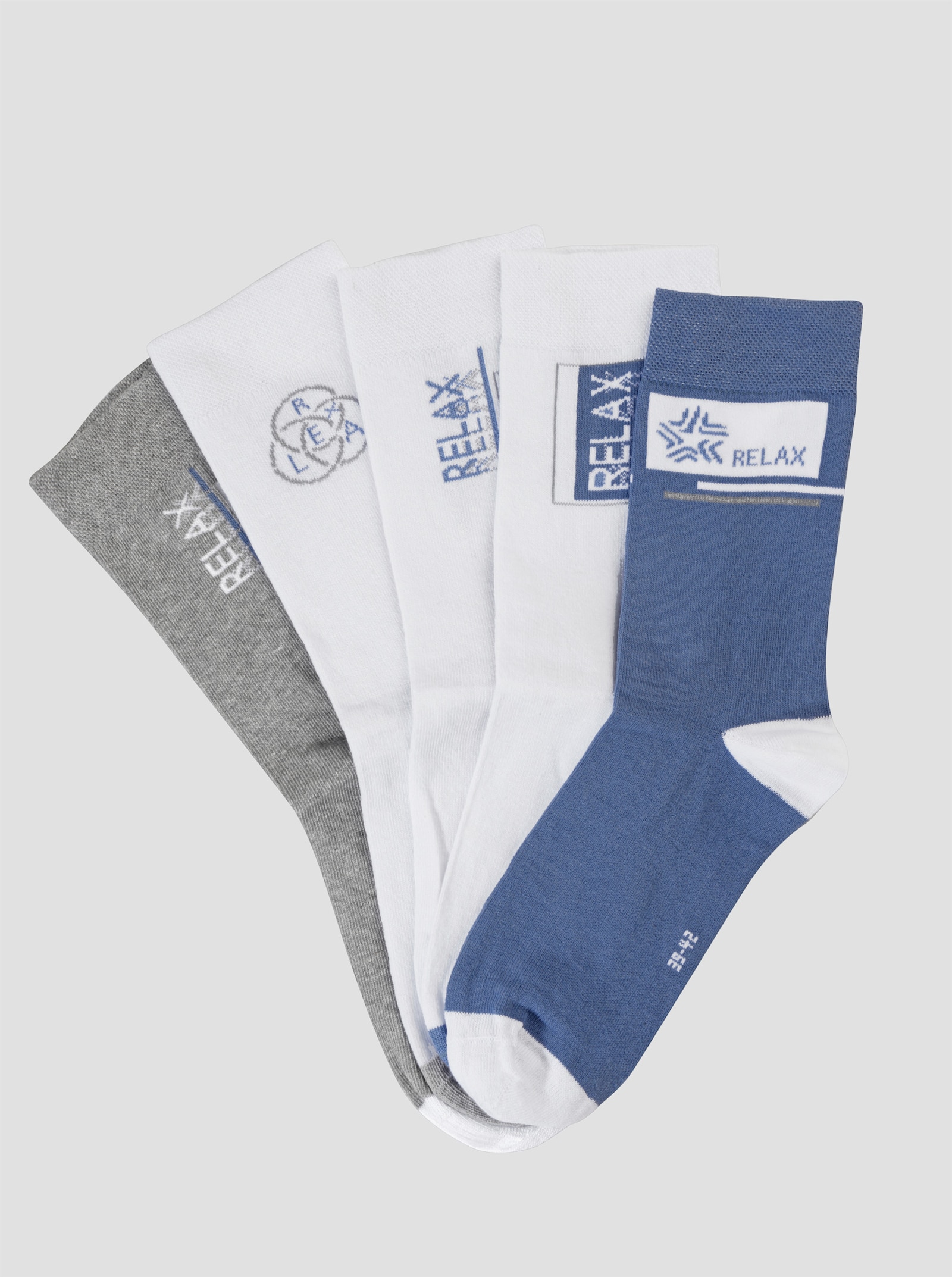 wäschepur Socken - weiss + taubenblau