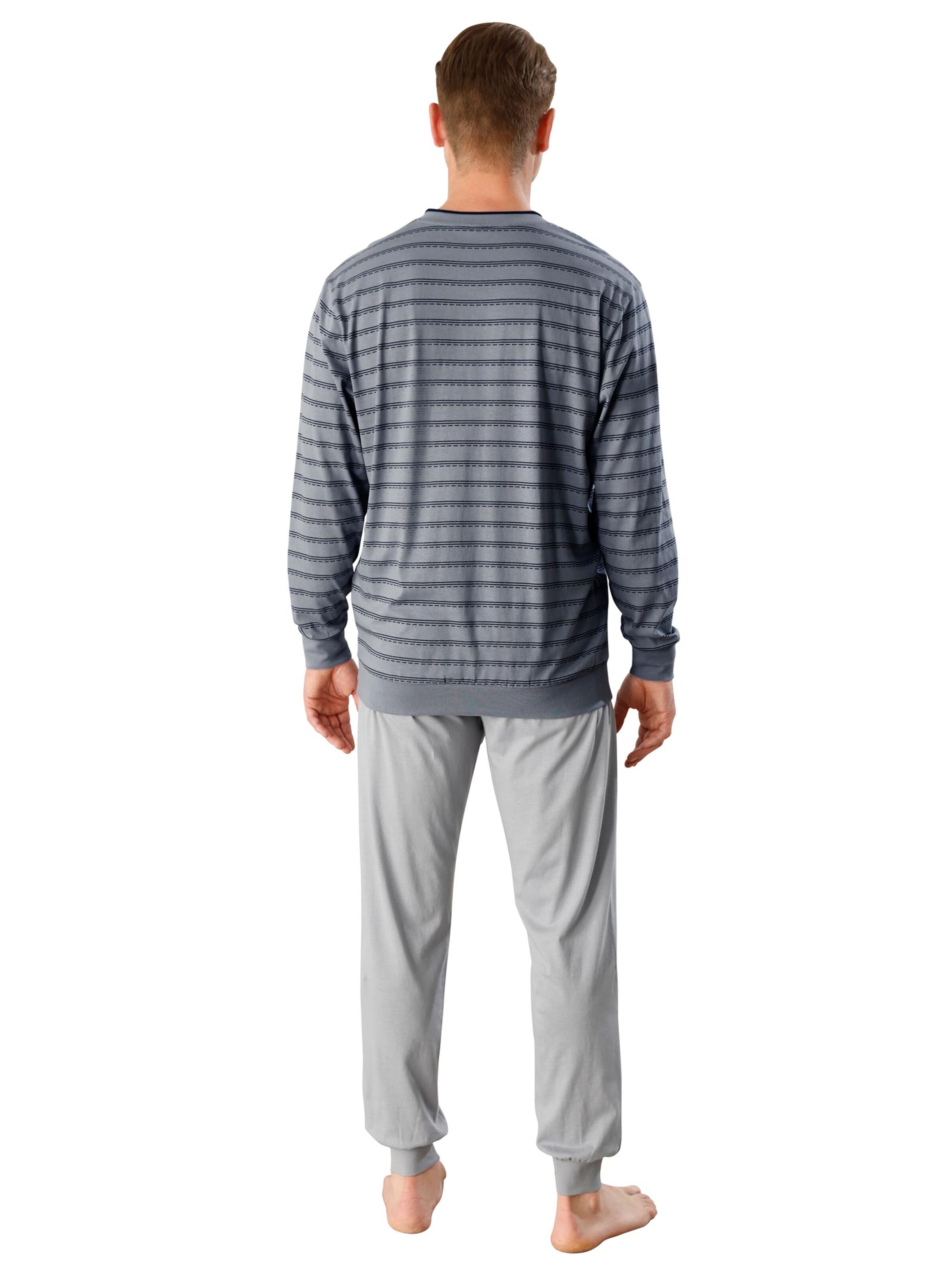 Schlafanzug - blau-geringelt