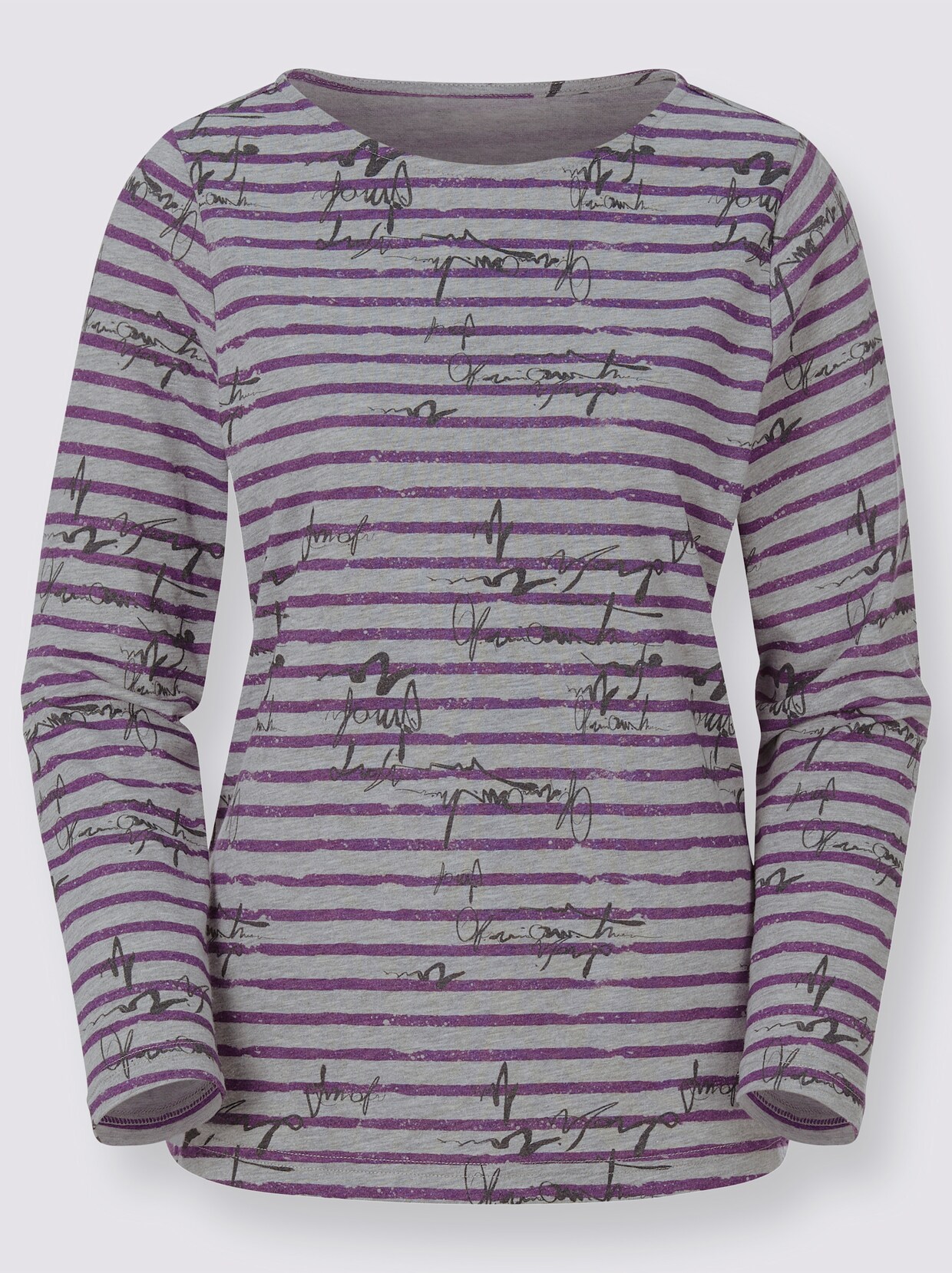 Gestreept shirt - grijs/violet gestreept