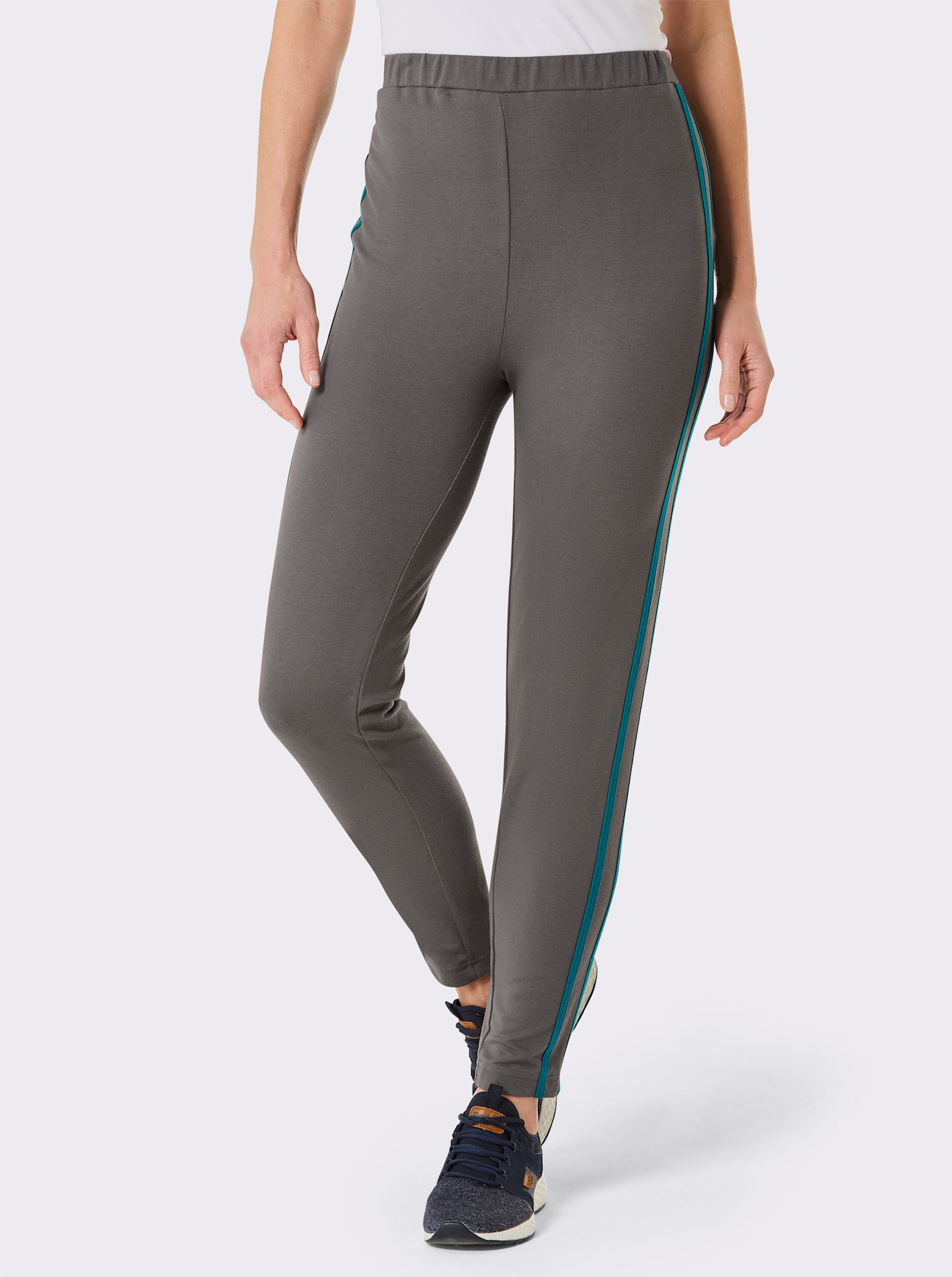 Catamaran Sports Freizeithose mit Kontrastbändern - anthrazit-petrol