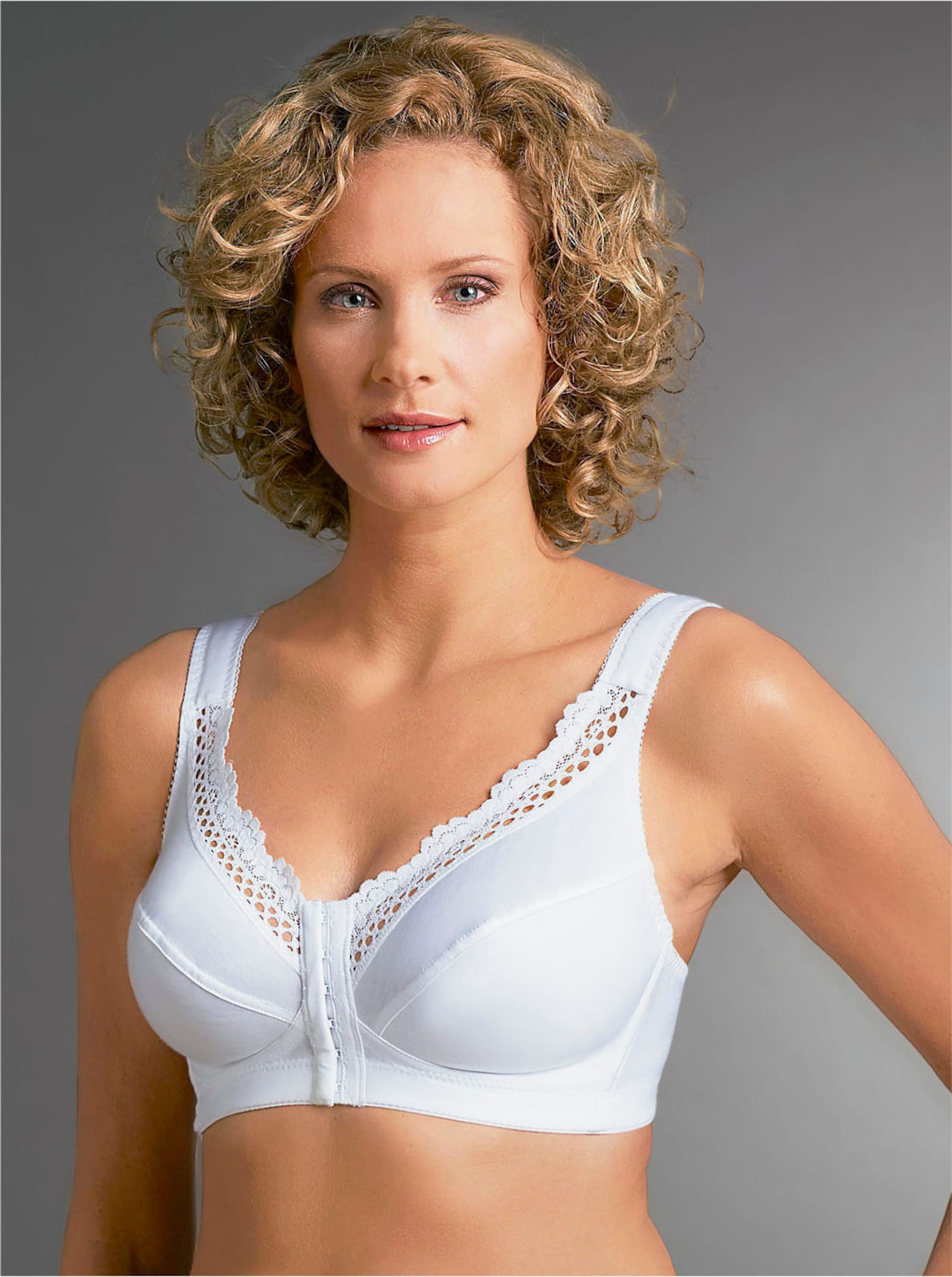 Swegmark Vorderverschluss-BH ohne Bügel mit Verstärkung - weiß