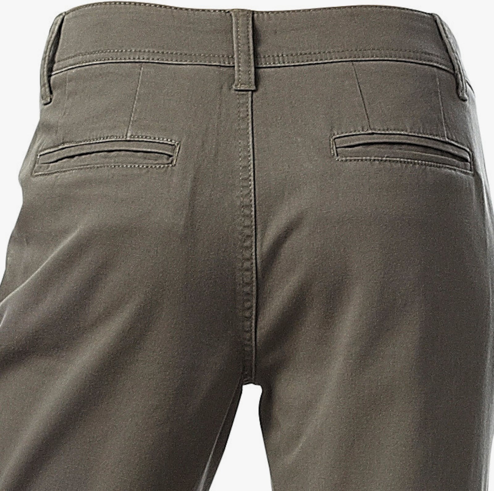 heine Chinobroek in licht toelopend model - olijf