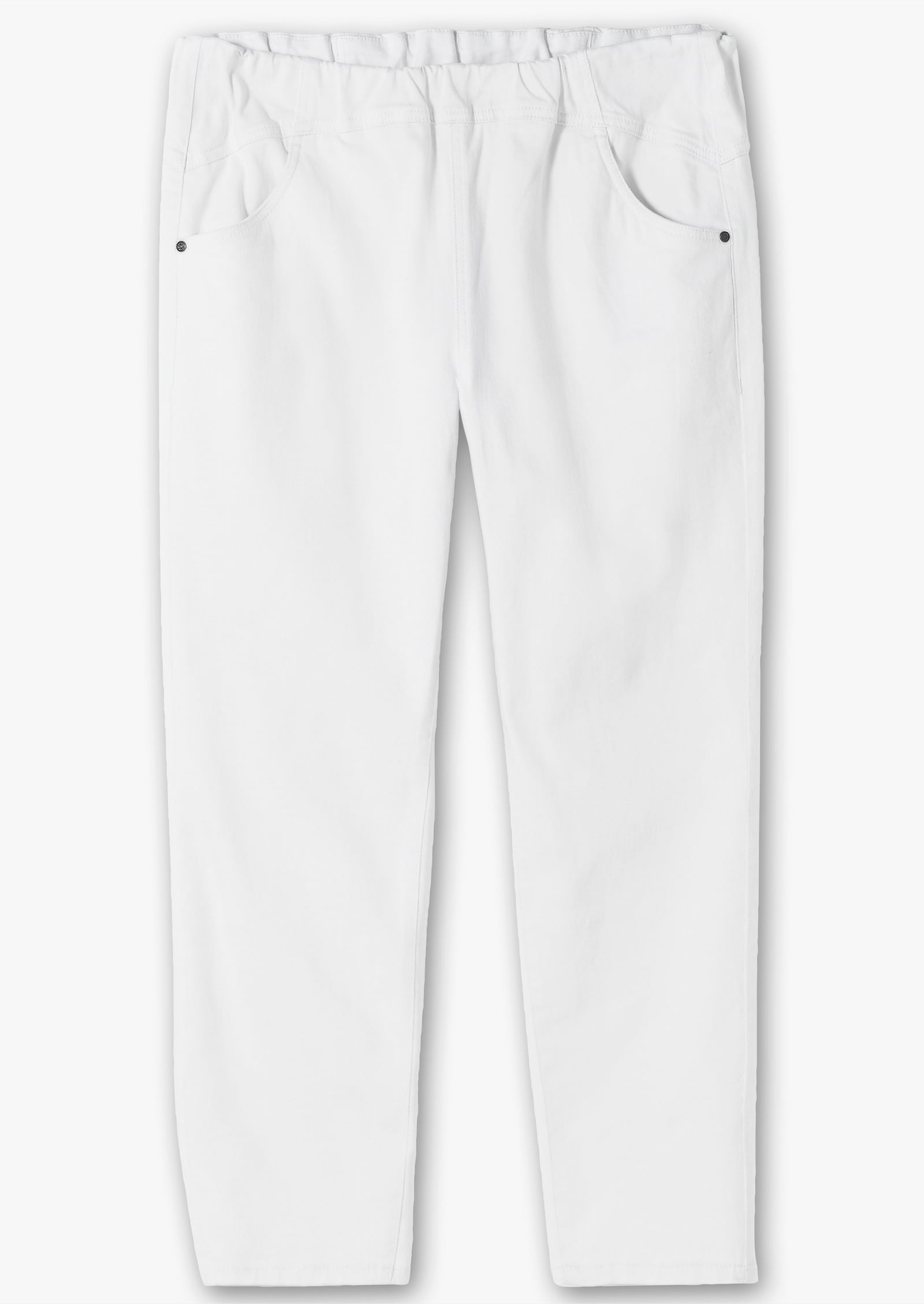 sheego Jegging met brede elastische band - white denim