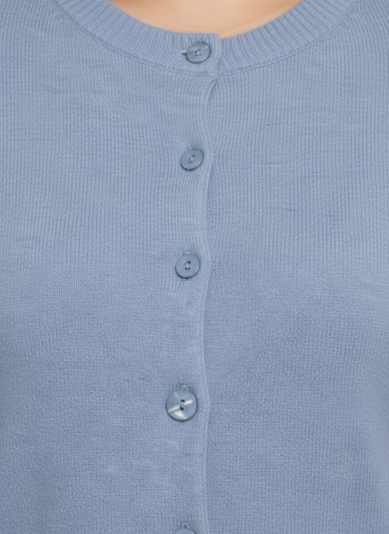 Feinstrickjacke mit Kaschmir - blau-meliert