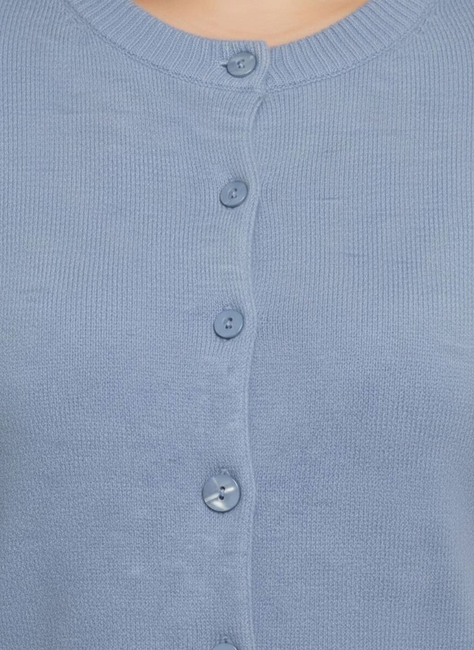 Feinstrickjacke mit Kaschmir - blau-meliert