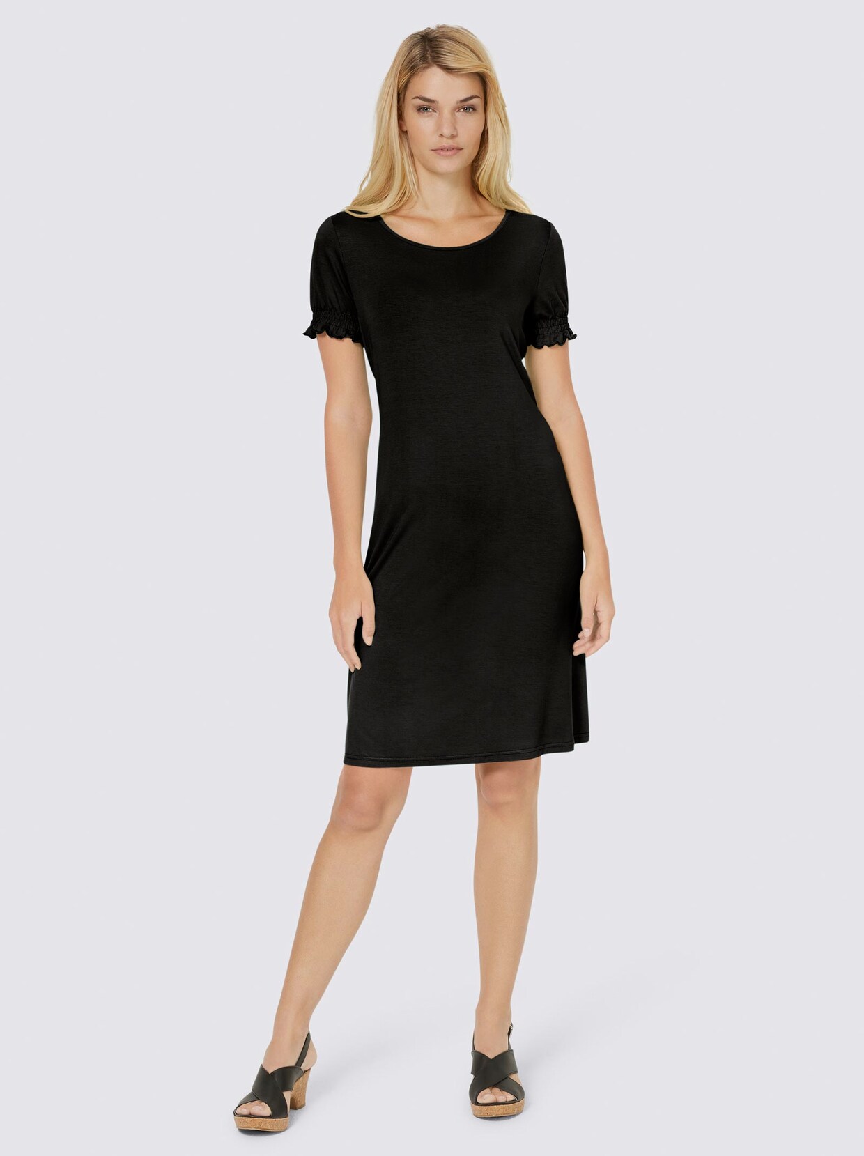Linea Tesini Jersey-Kleid - schwarz