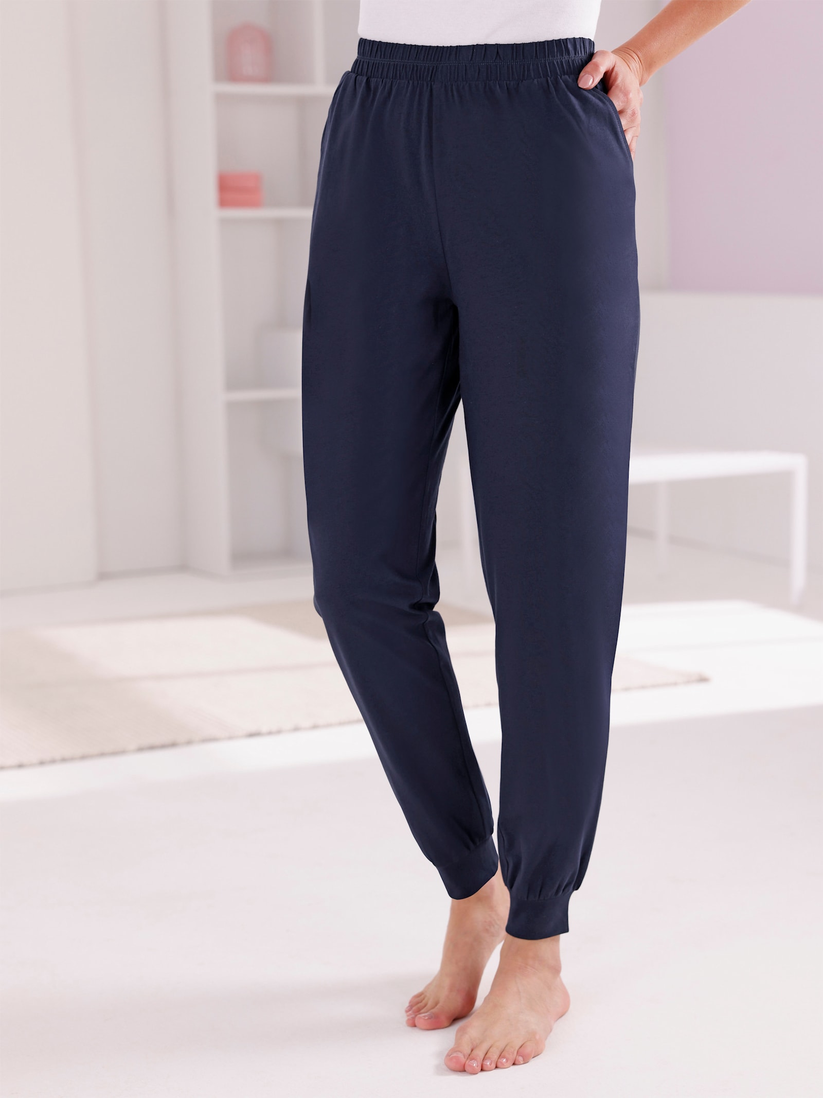 feel good Dehnbund-Hose im 2er-Pack - marine + malve