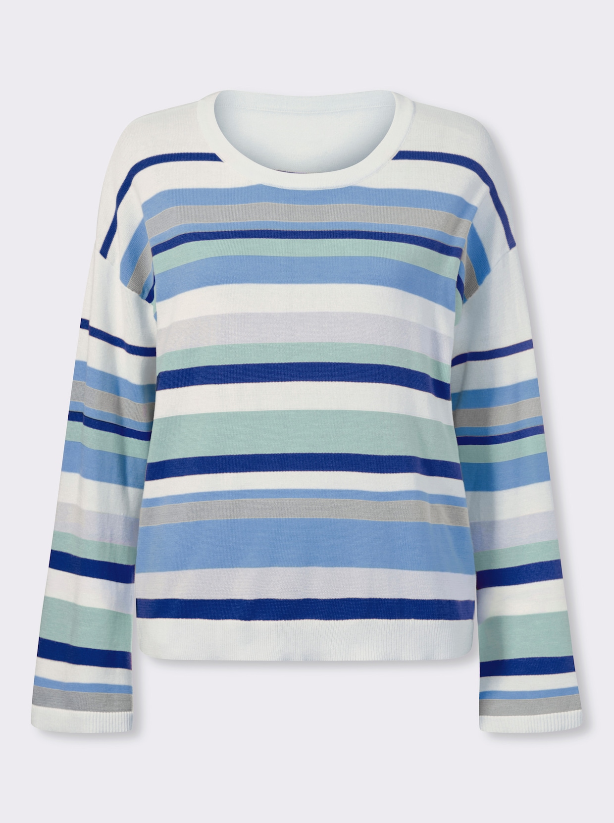 heine Streifenpullover - ecru-himmelblau-geringelt