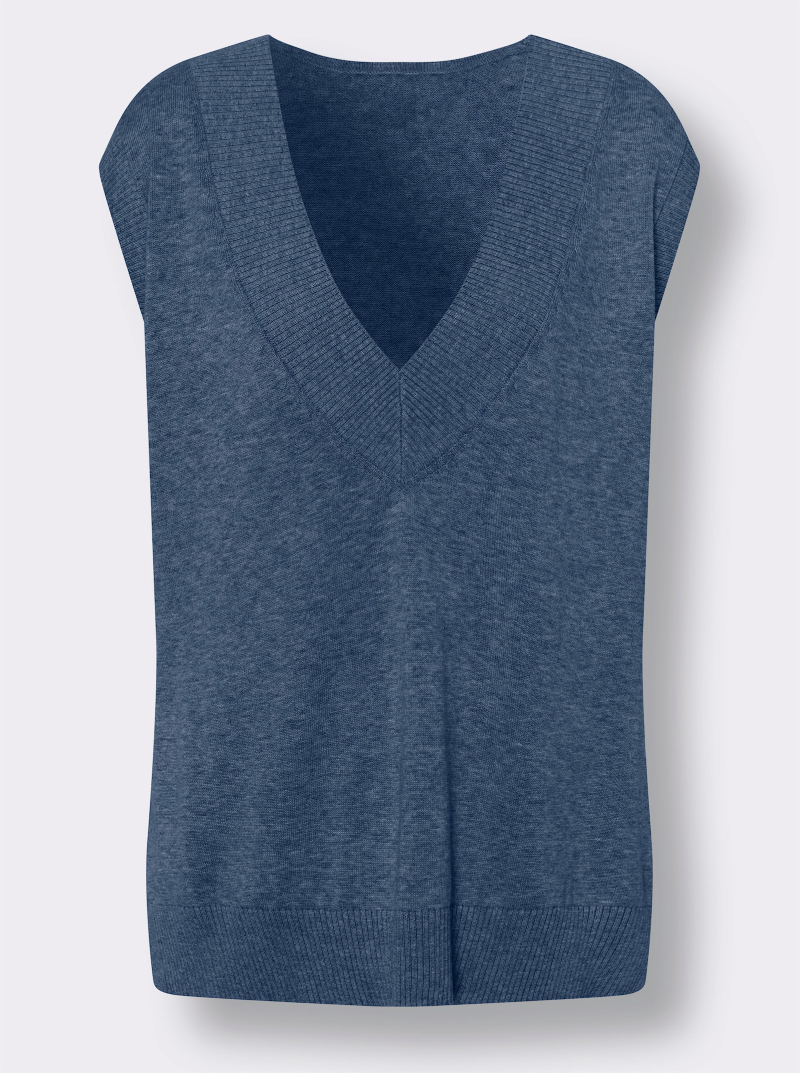 heine Slip-over met diepe V-hals - koningsblauw