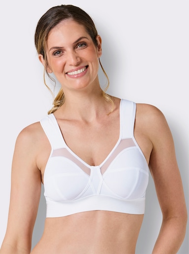 wäschepur Entlastungs-BH ohne Bügel mit gestreiftem Unterbrustband - weiß