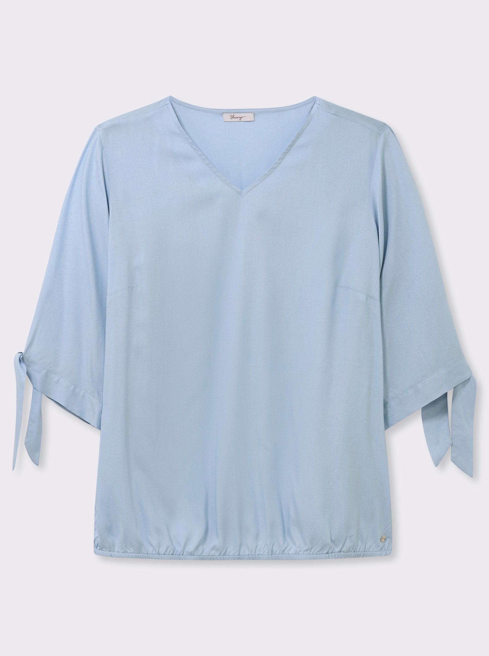 sheego Tunika mit Bindeband am Ärmel - eisblau